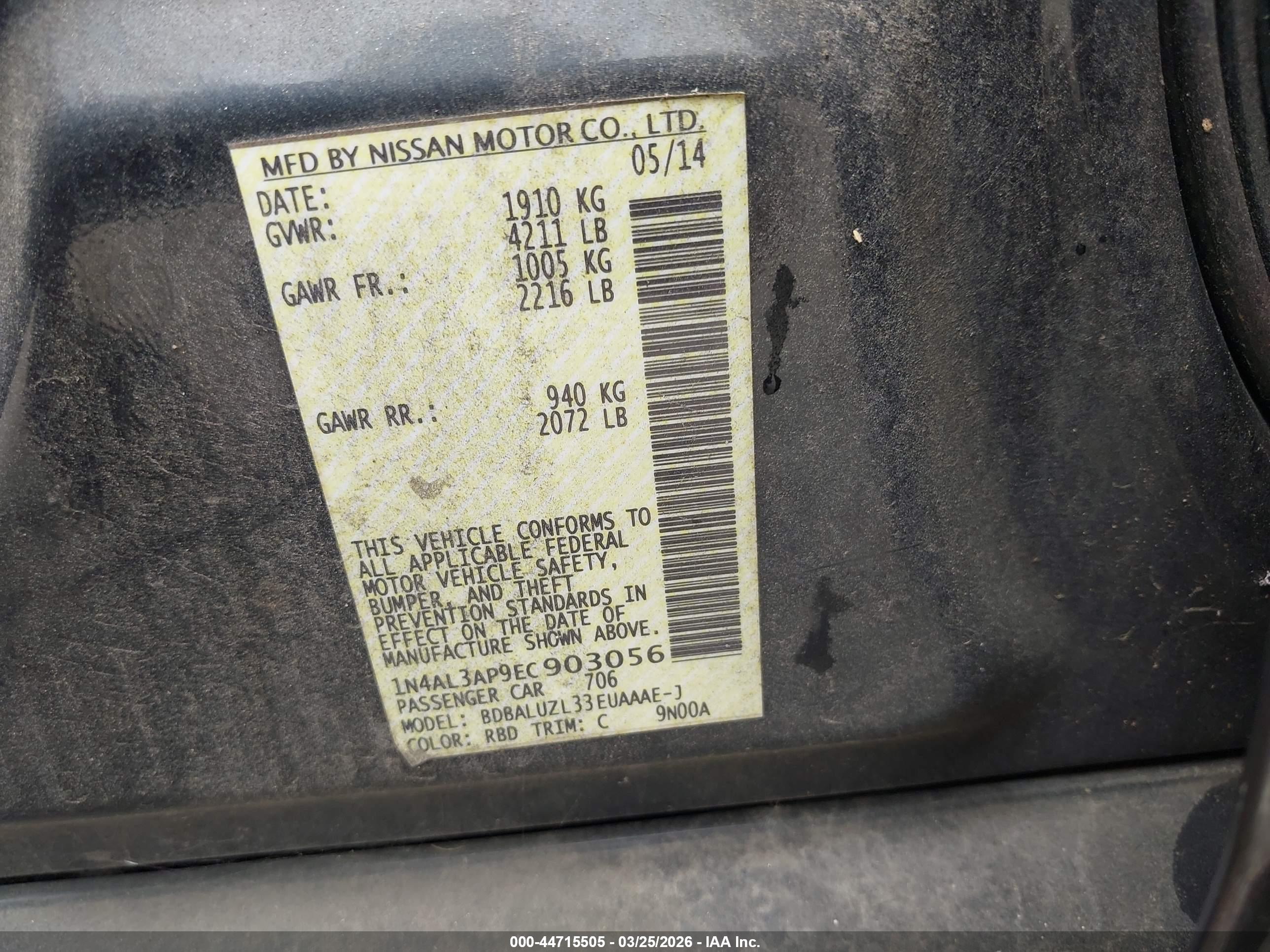 NISSAN ALTIMA image 9