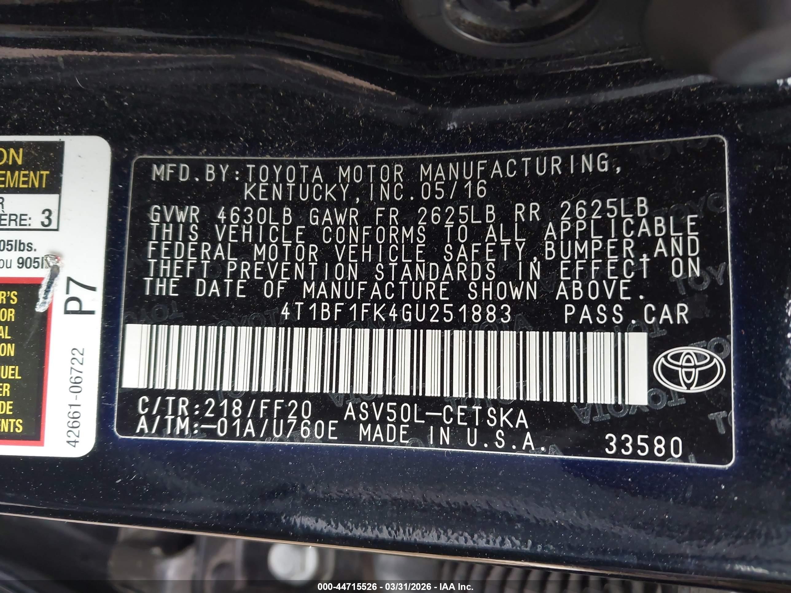 TOYOTA CAMRY image 9