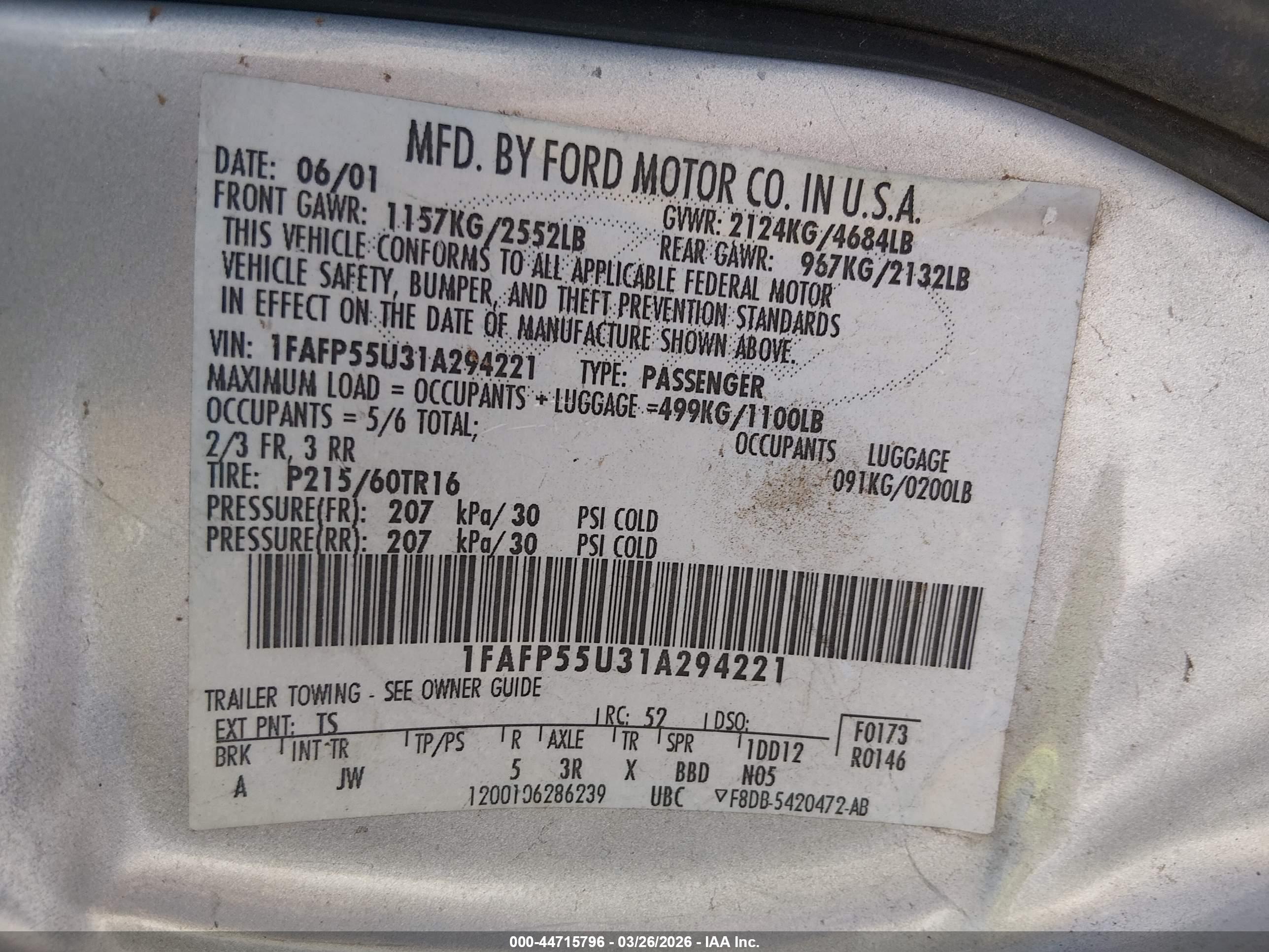 FORD TAURUS image 9