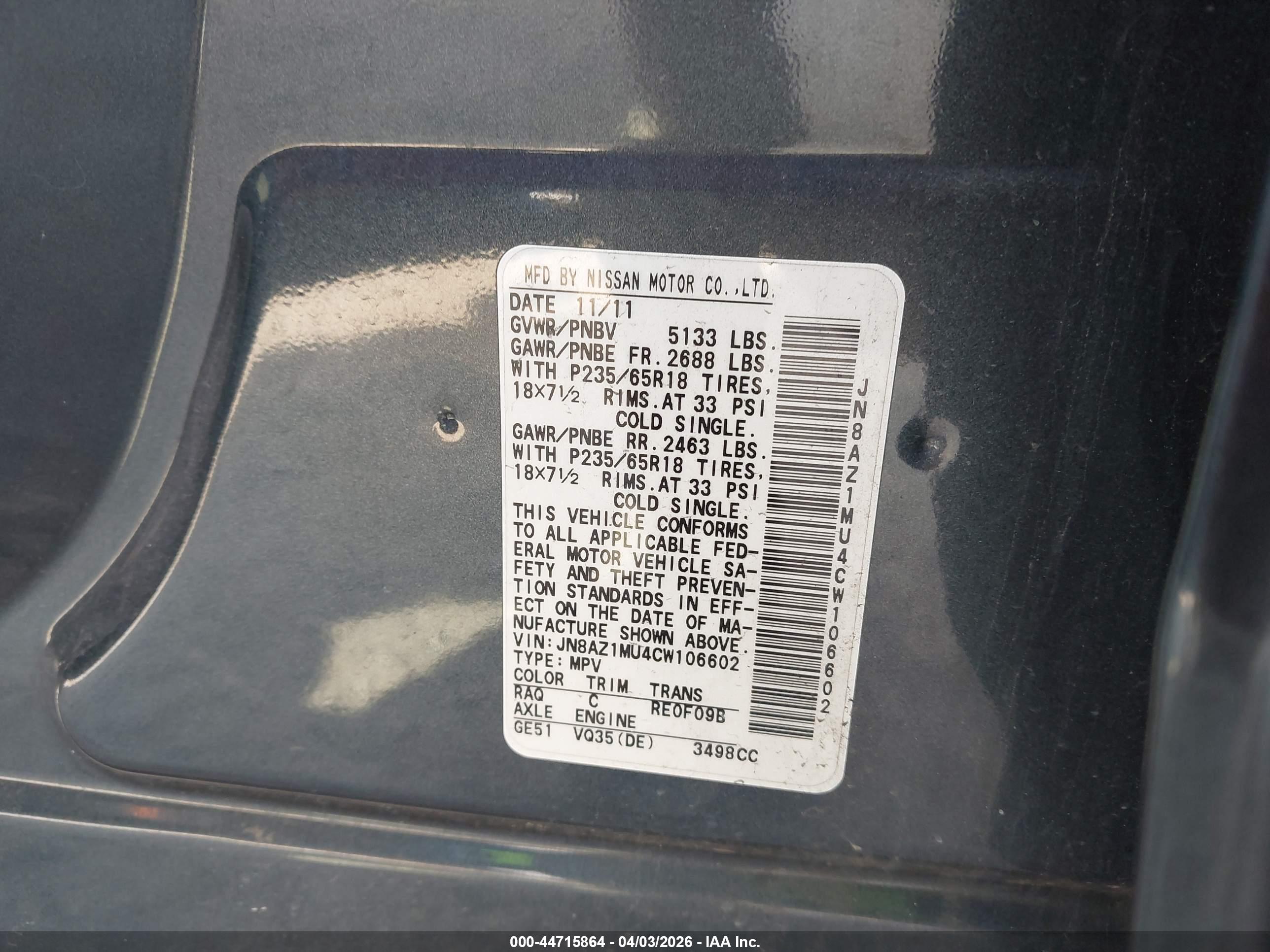 NISSAN MURANO image 9