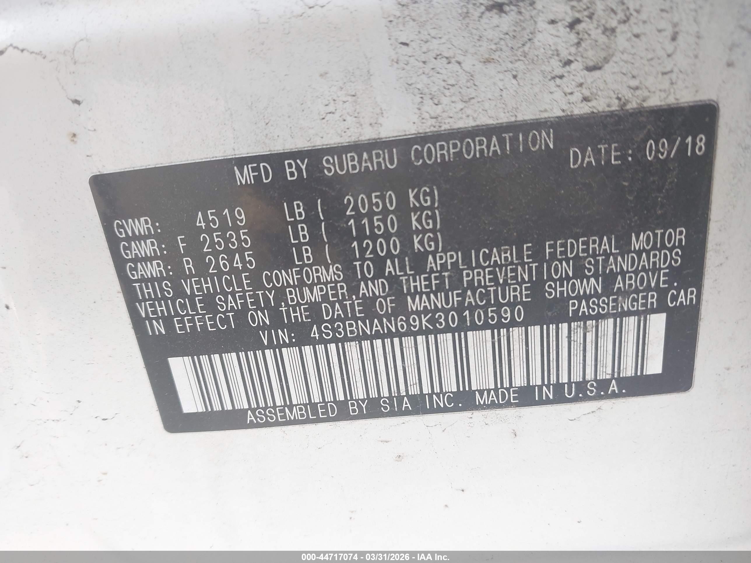 SUBARU LEGACY image 9