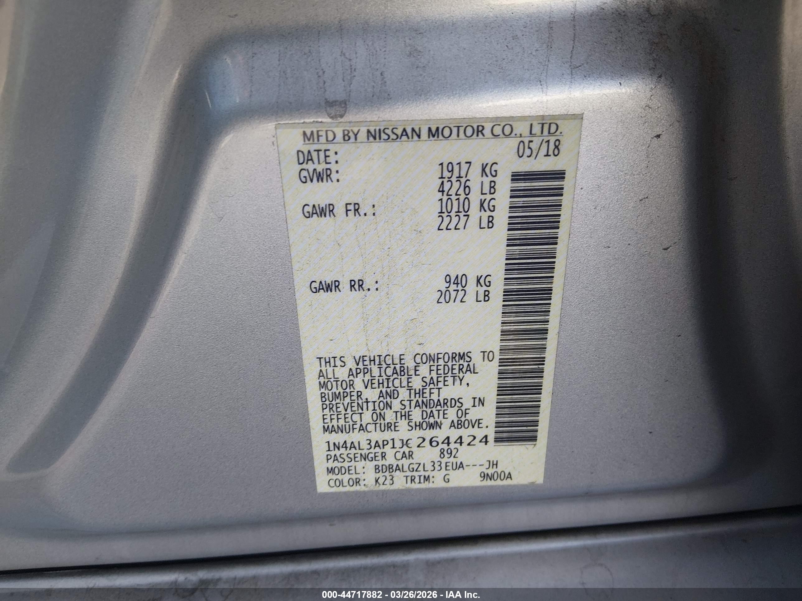 NISSAN ALTIMA image 9