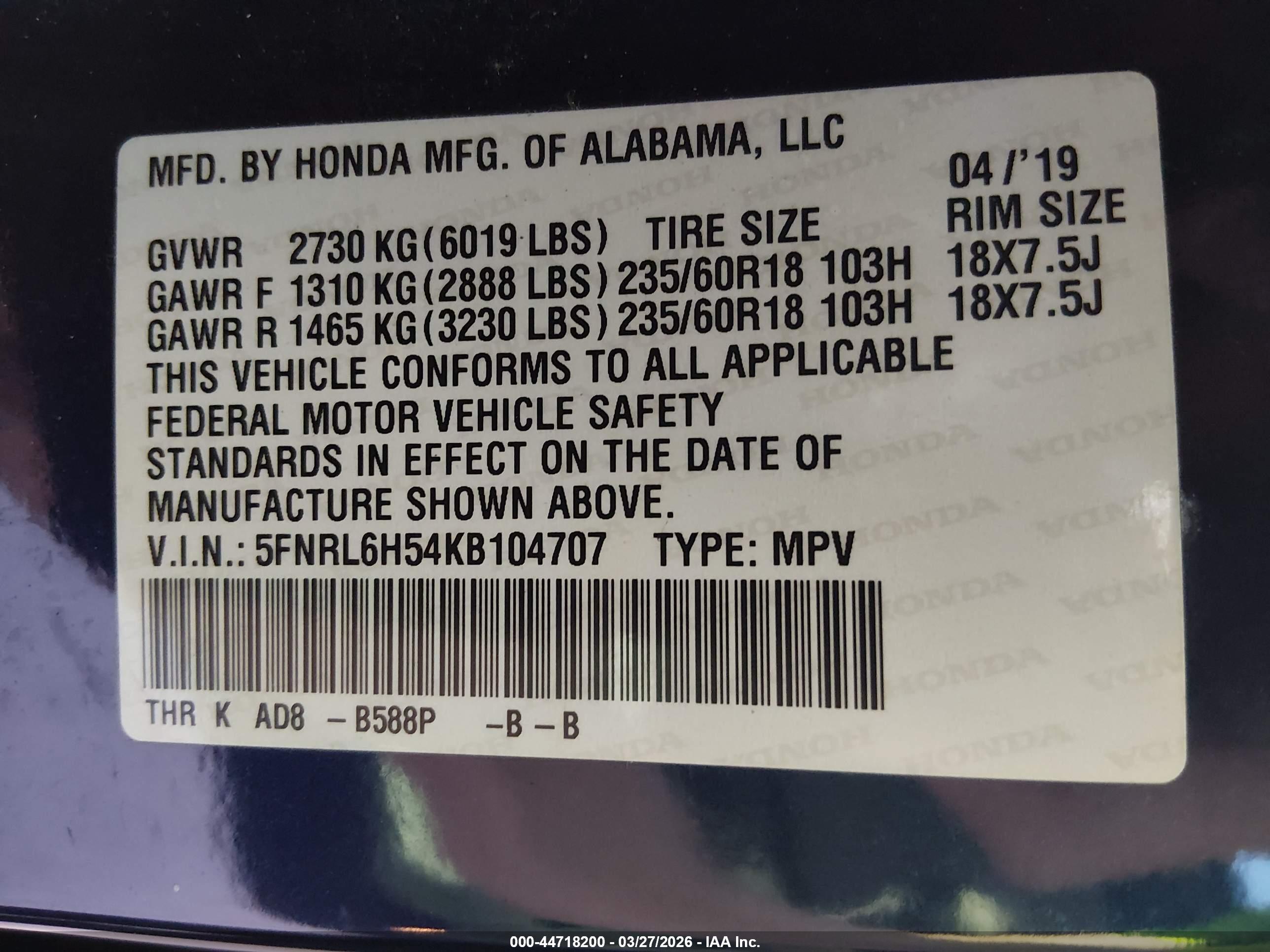 HONDA ODYSSEY image 9