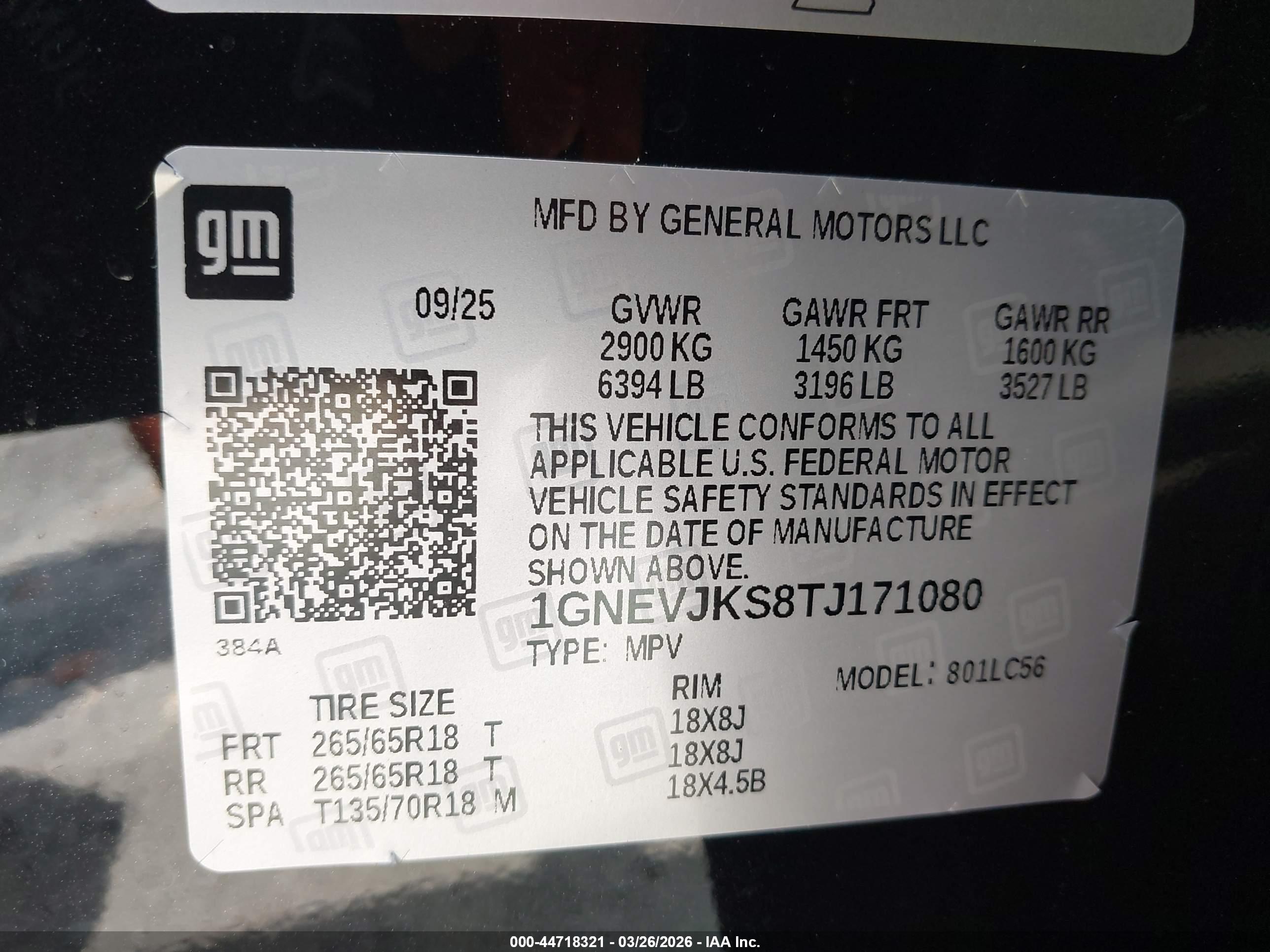 CHEVROLET TRAVERSE image 9