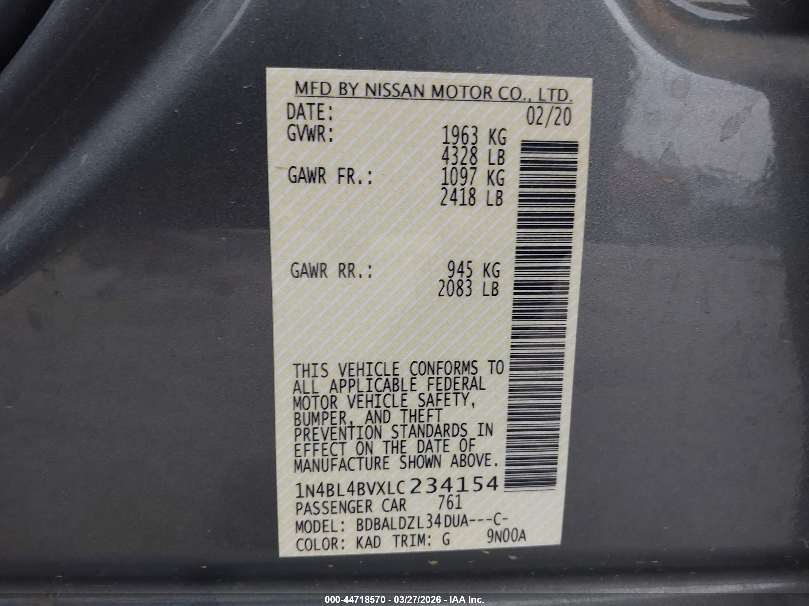 NISSAN ALTIMA image 9