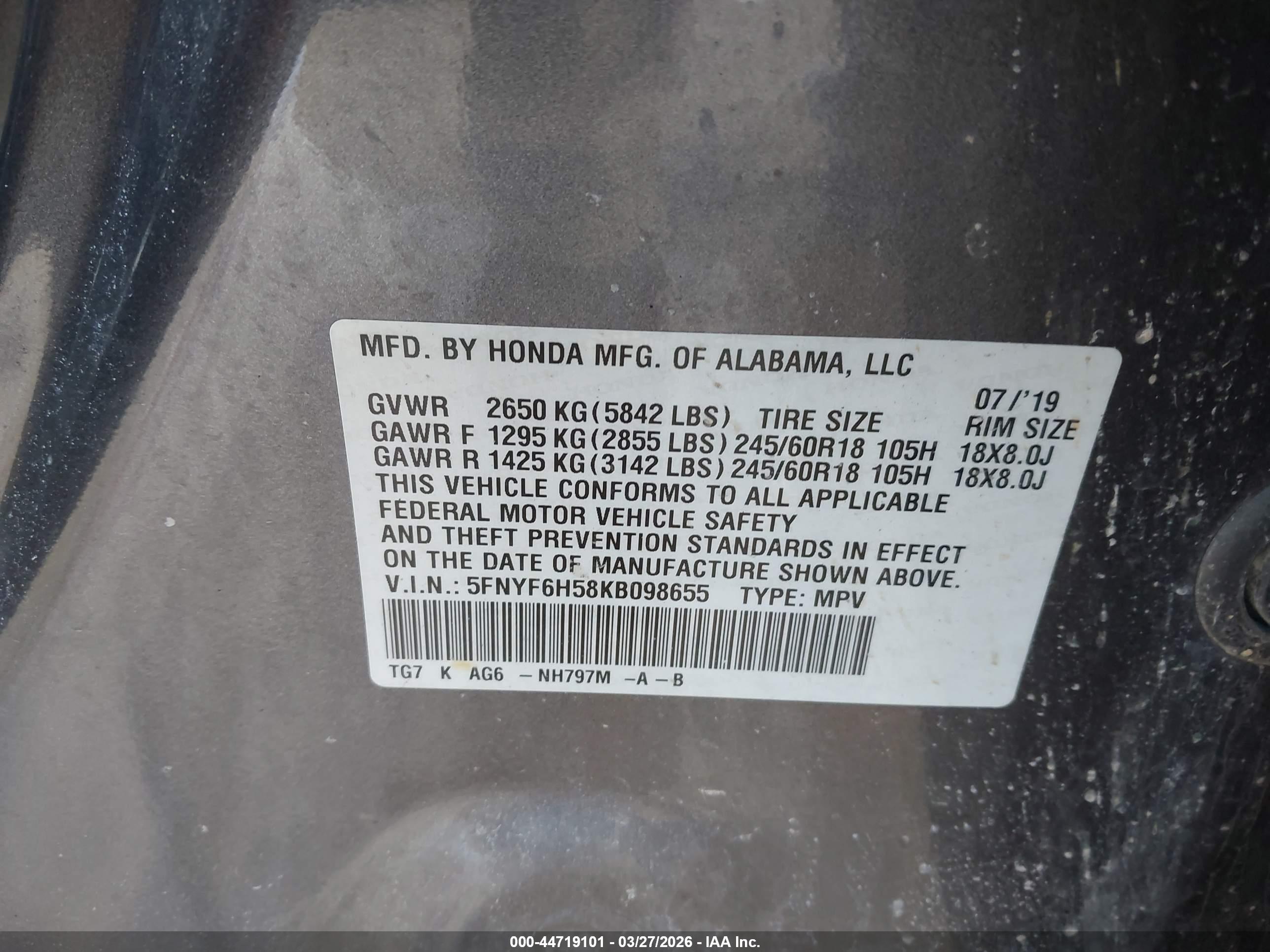 HONDA PILOT image 9