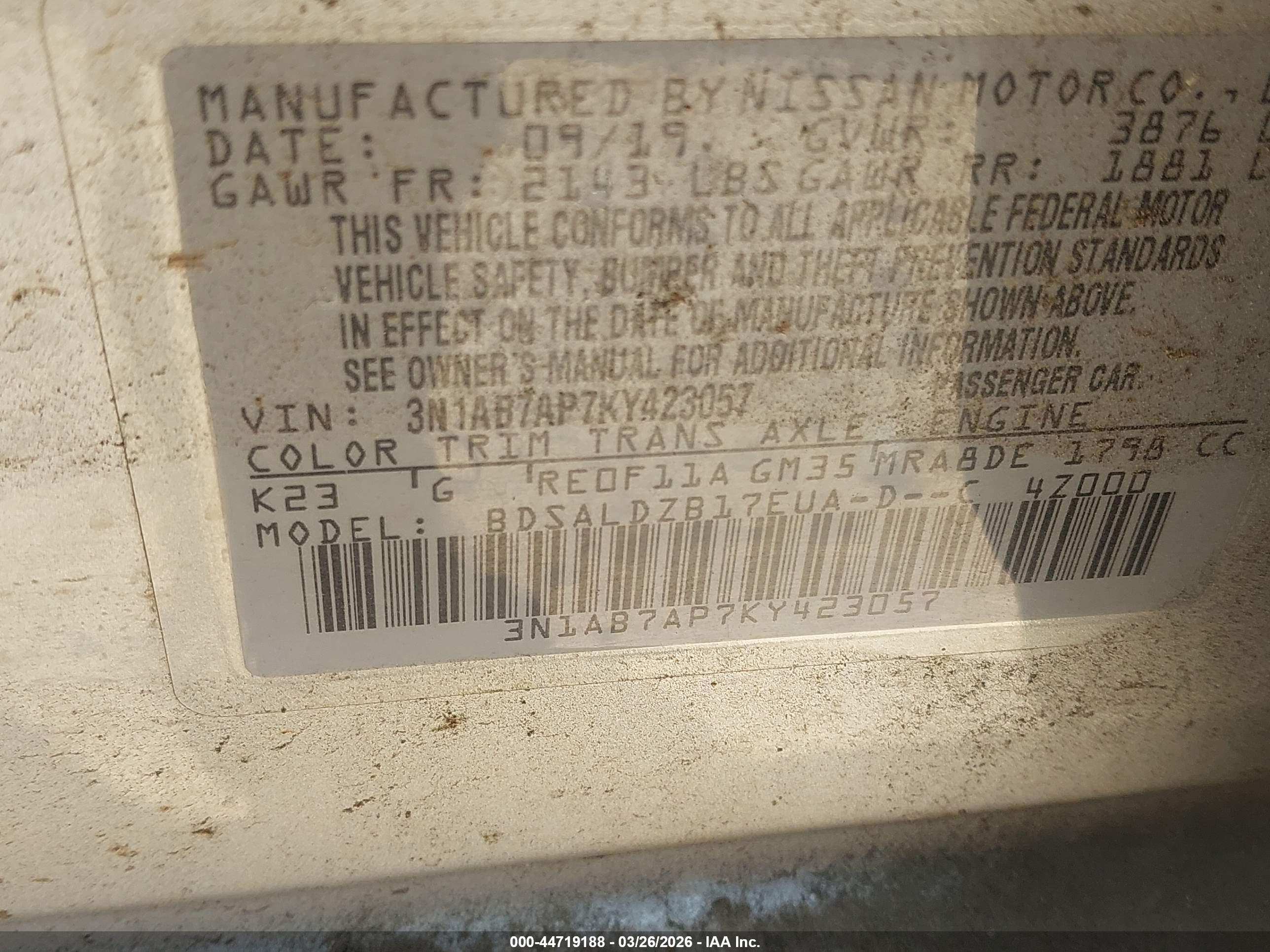 NISSAN SENTRA image 9