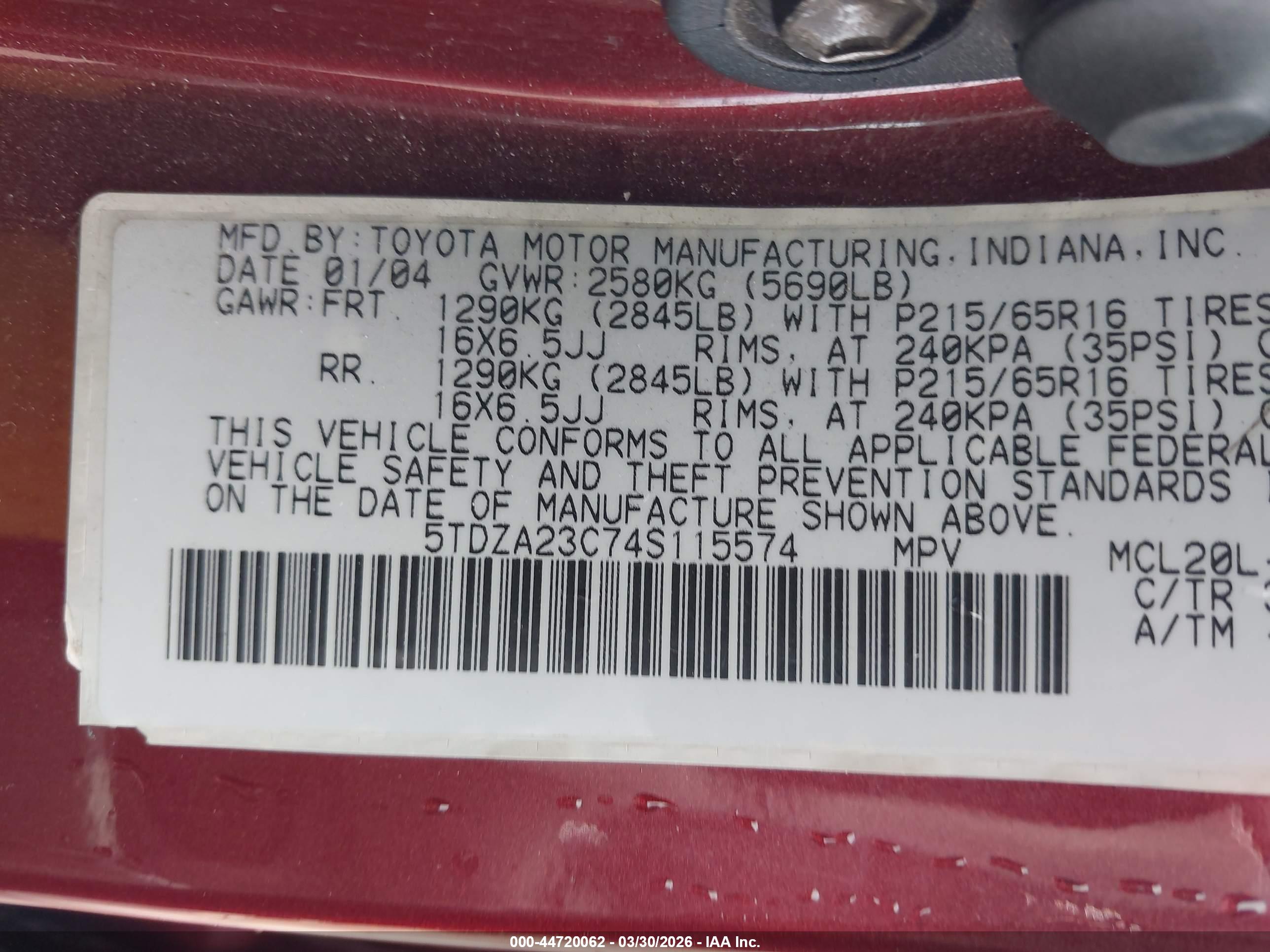 TOYOTA SIENNA image 9