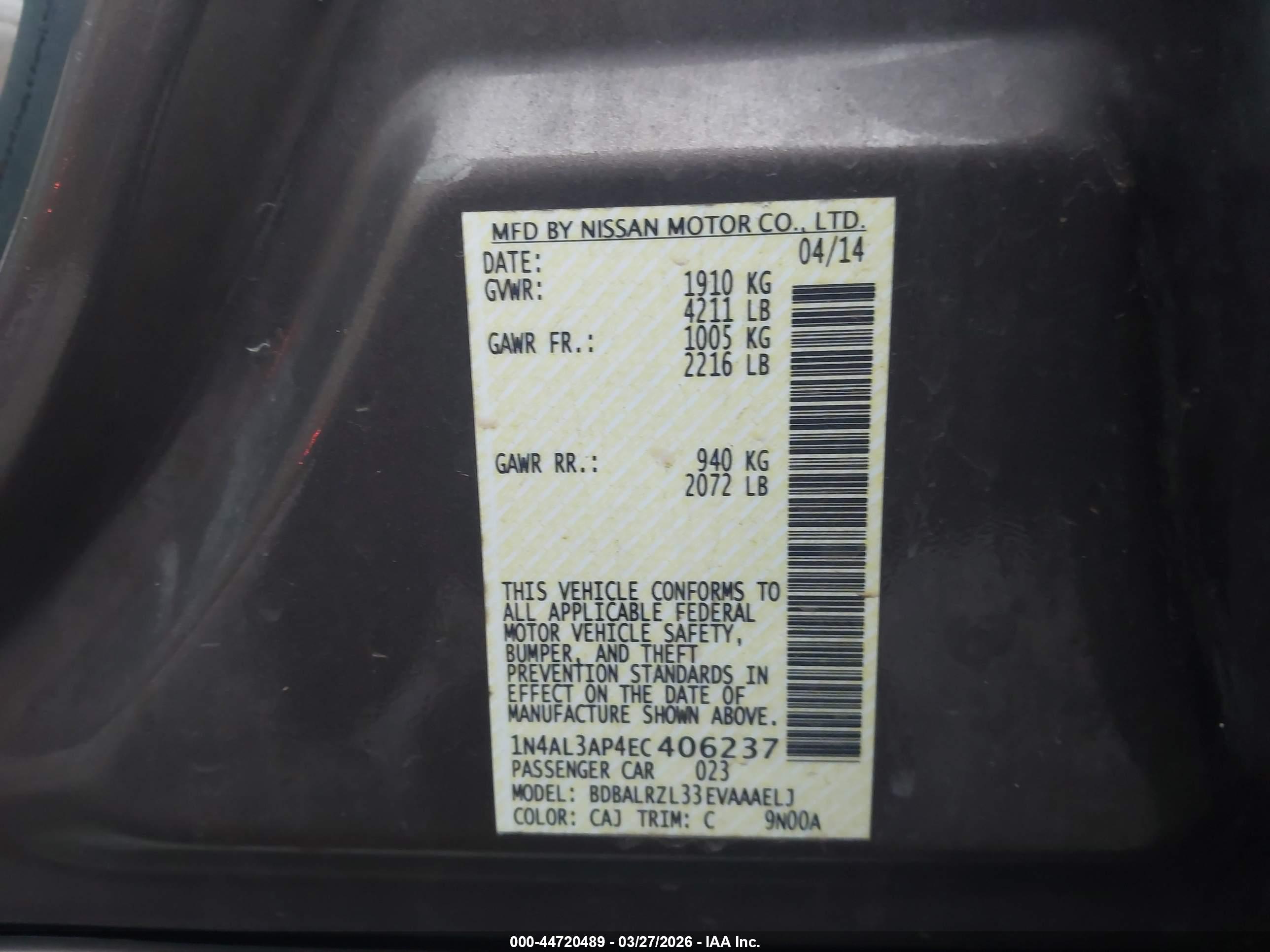 NISSAN ALTIMA image 9