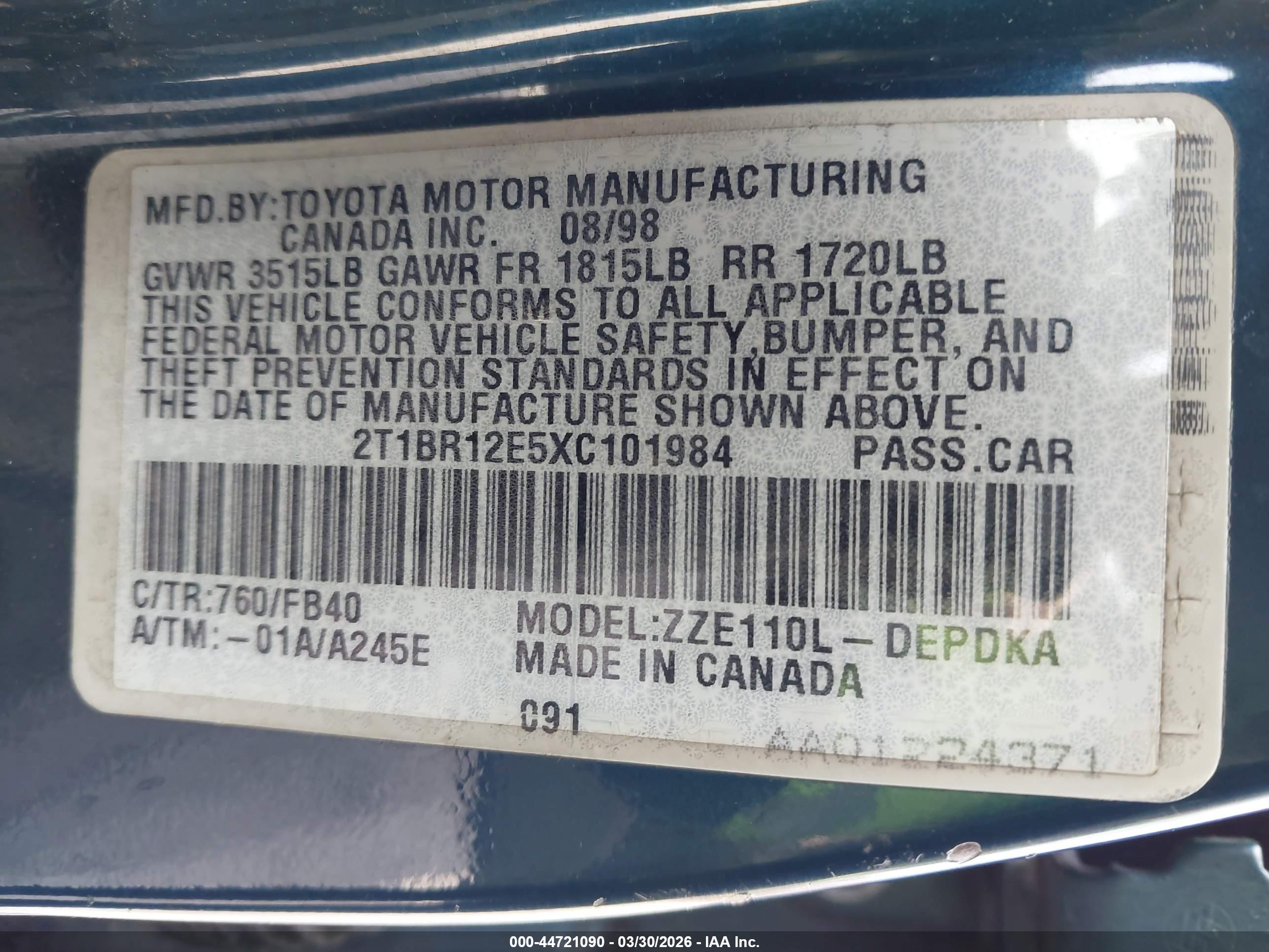 TOYOTA COROLLA image 9