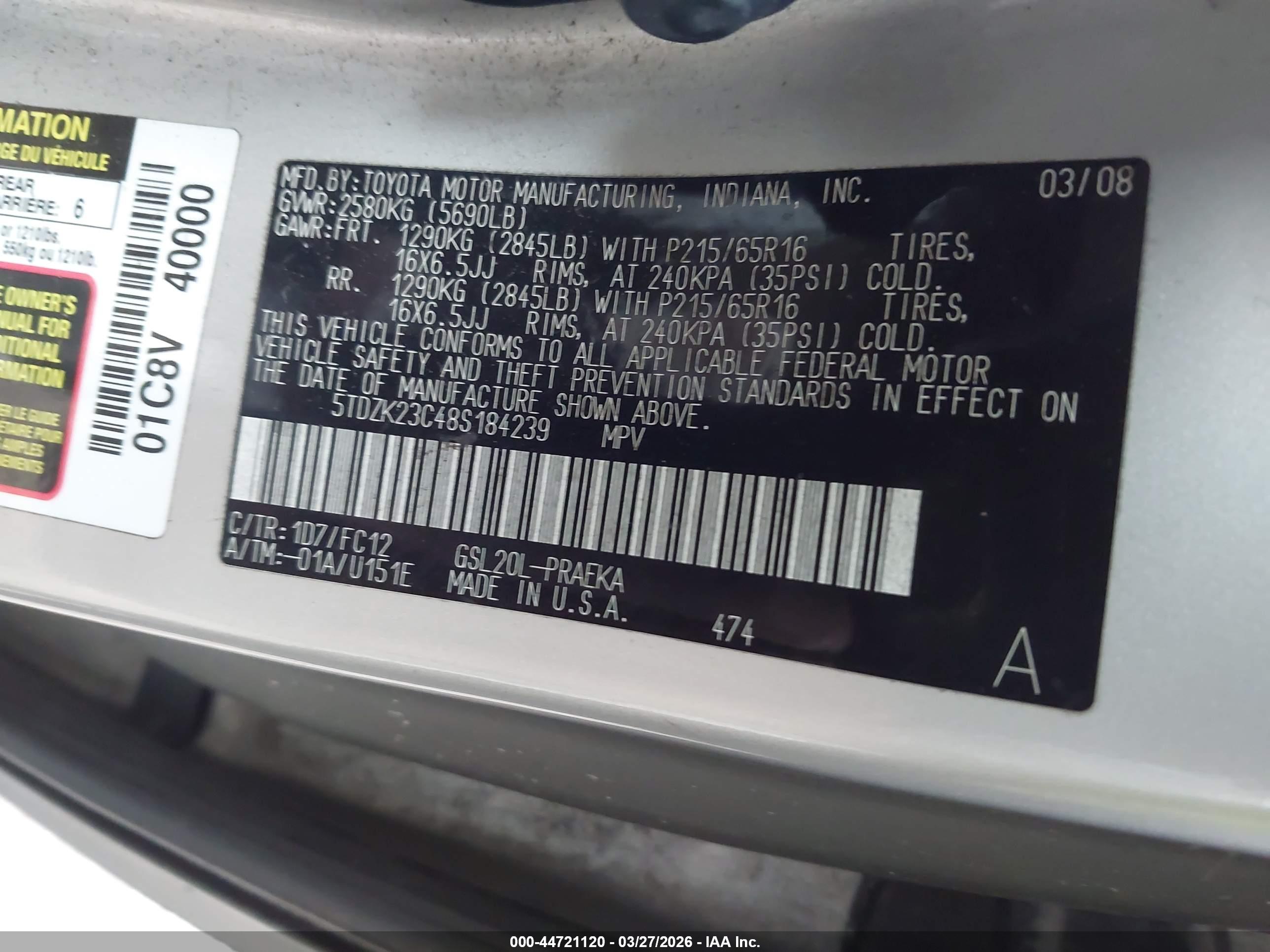 TOYOTA SIENNA image 9