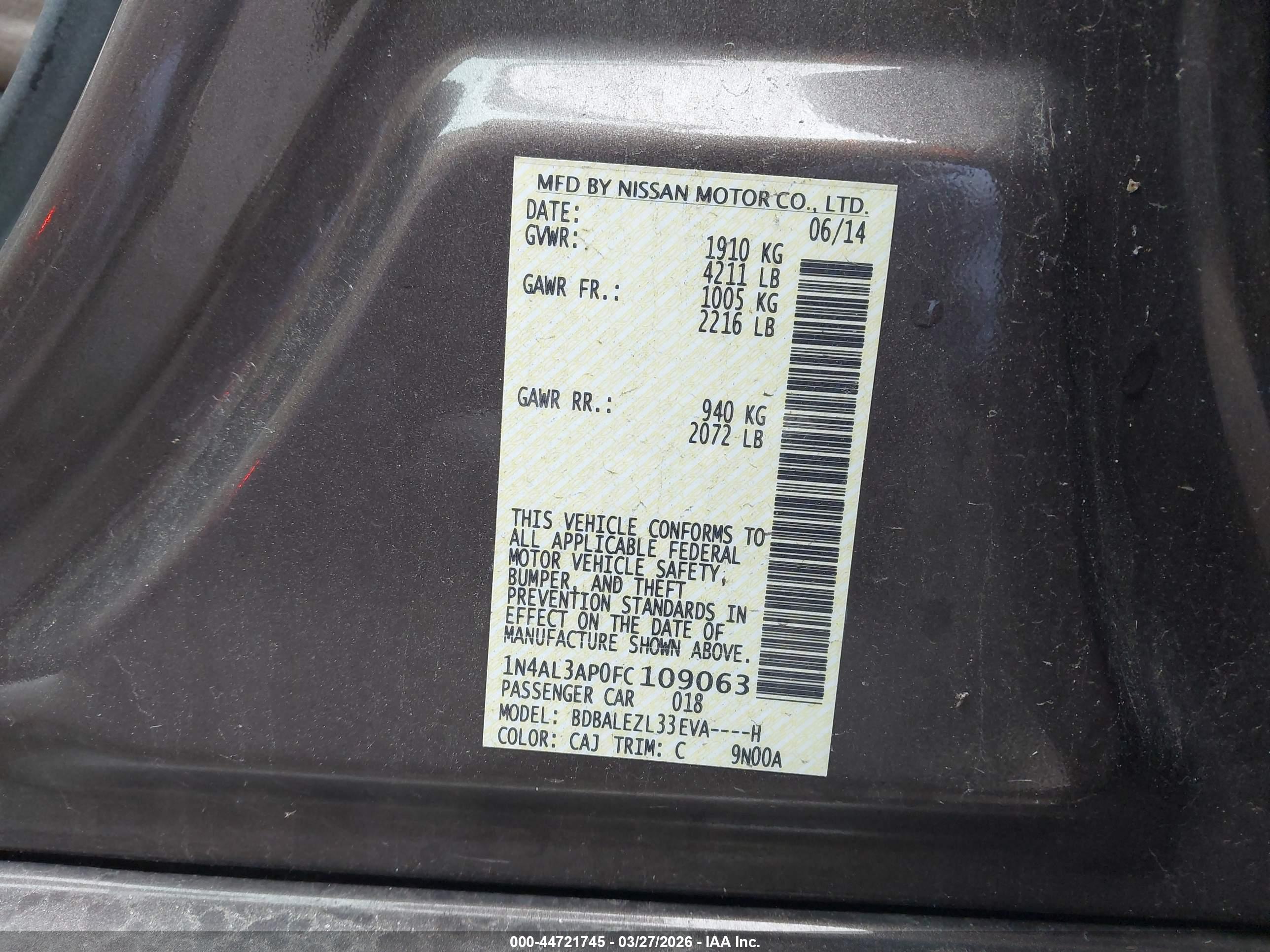 NISSAN ALTIMA image 9