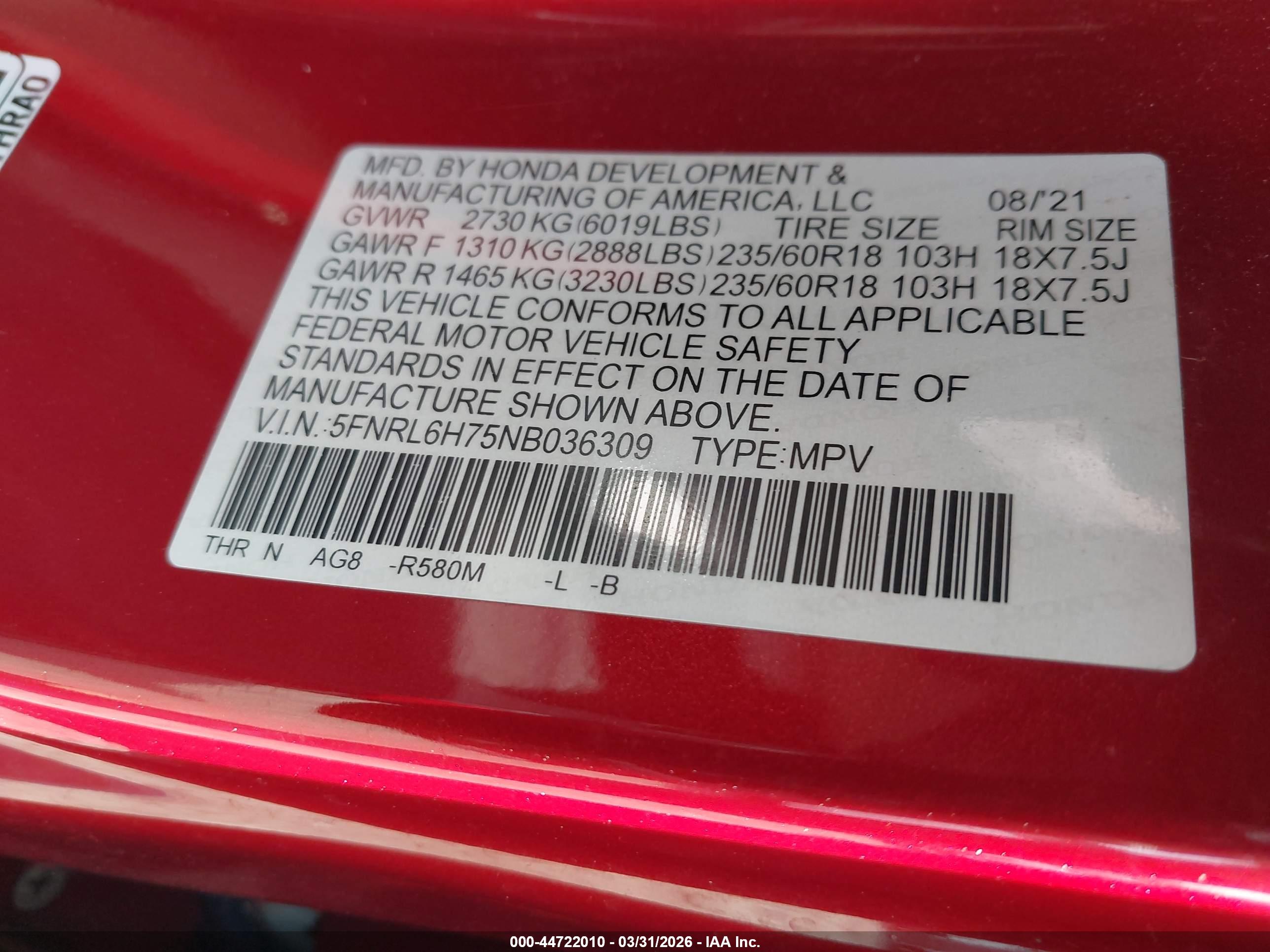HONDA ODYSSEY image 9
