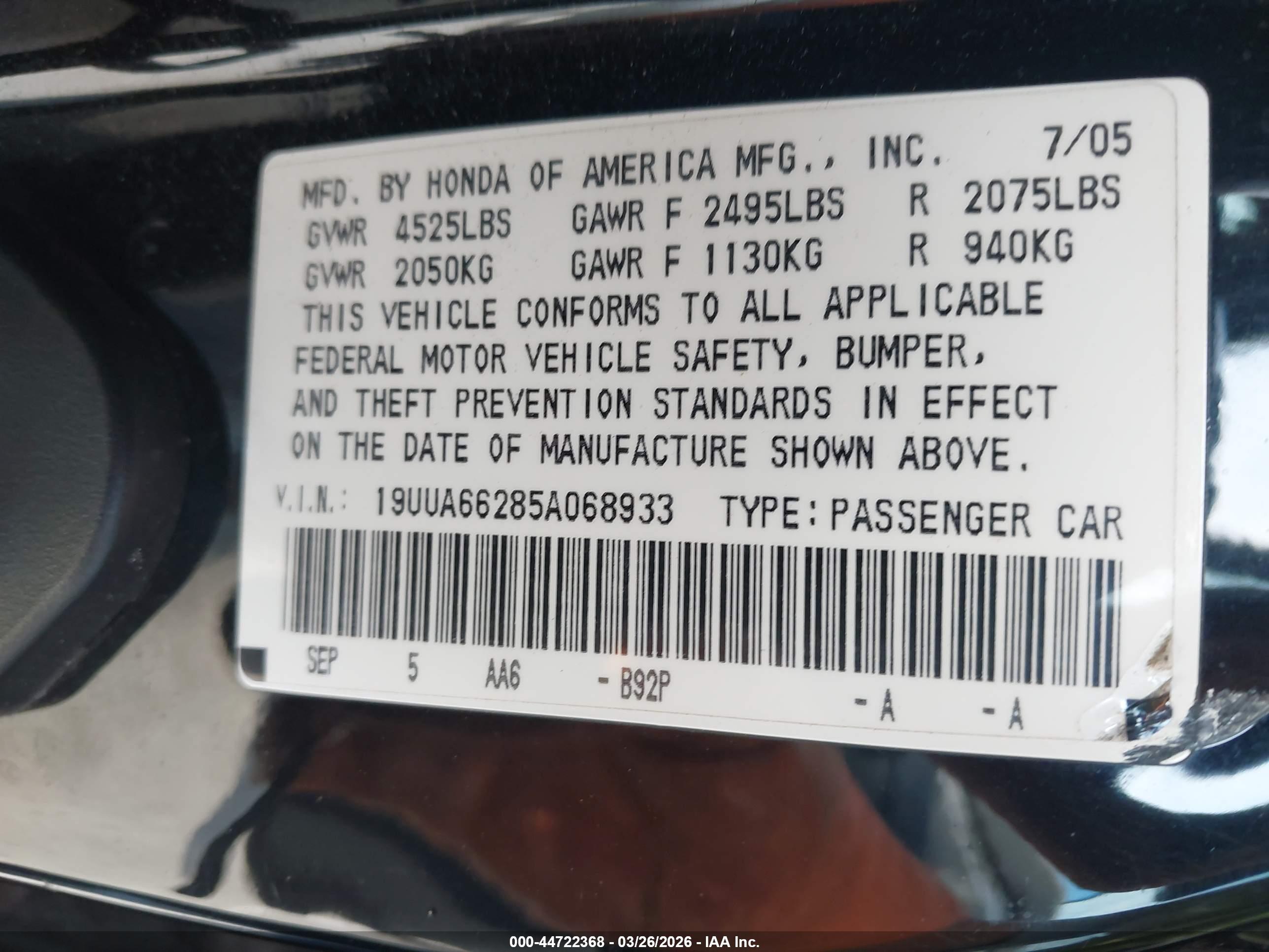 ACURA TL image 9