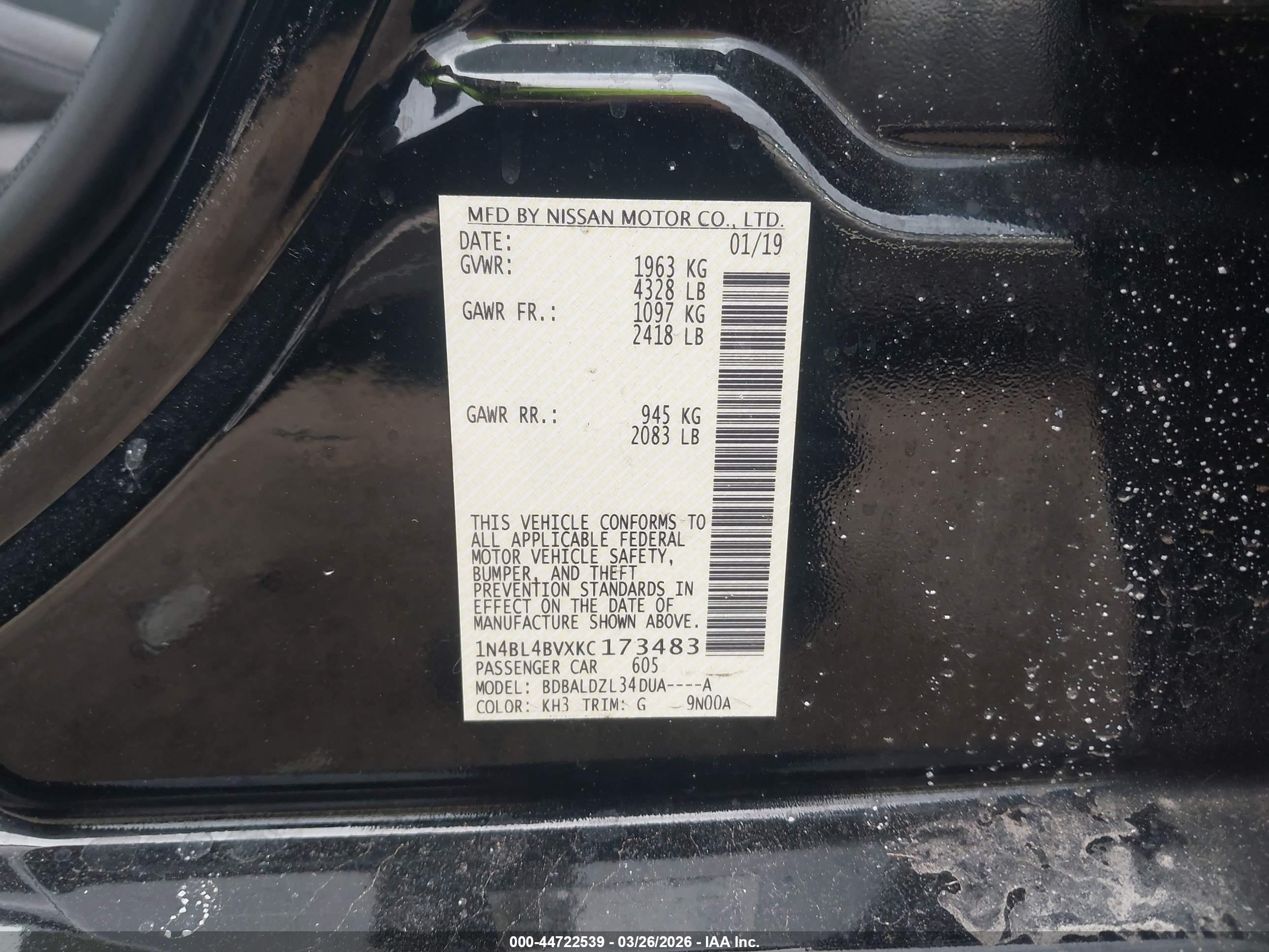NISSAN ALTIMA image 9