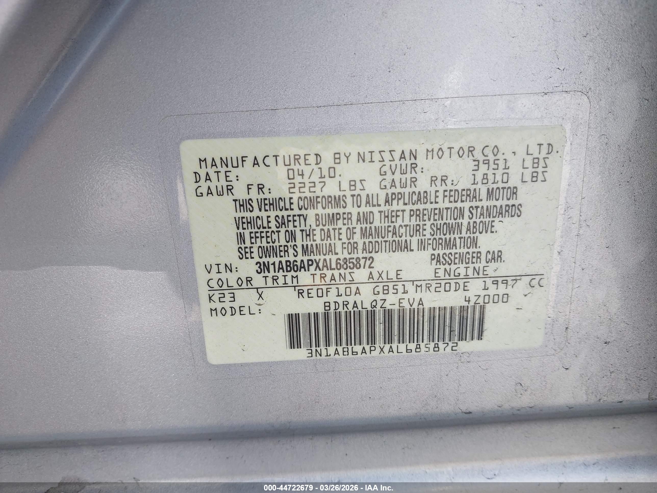 NISSAN SENTRA image 9