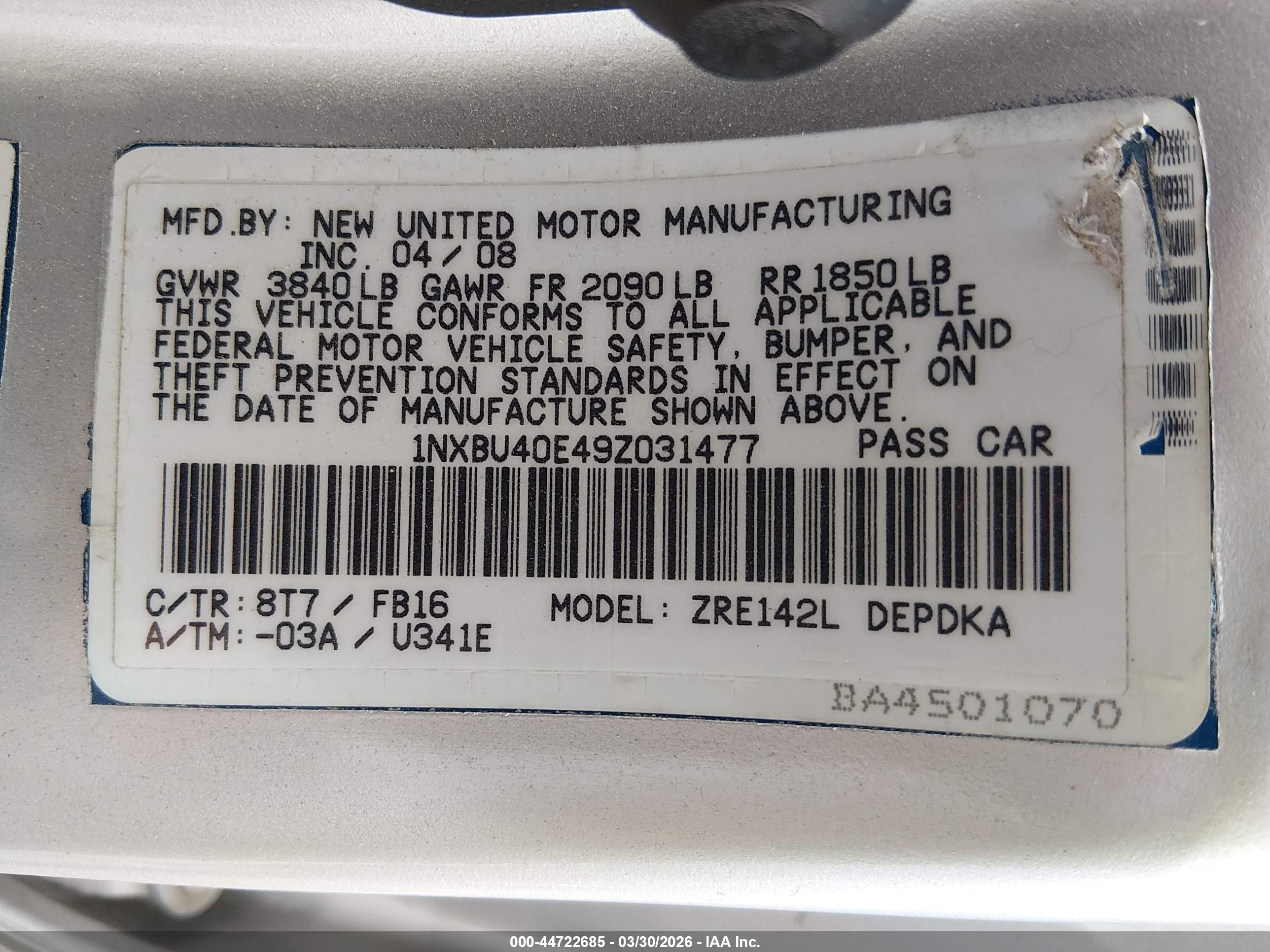 TOYOTA COROLLA image 9