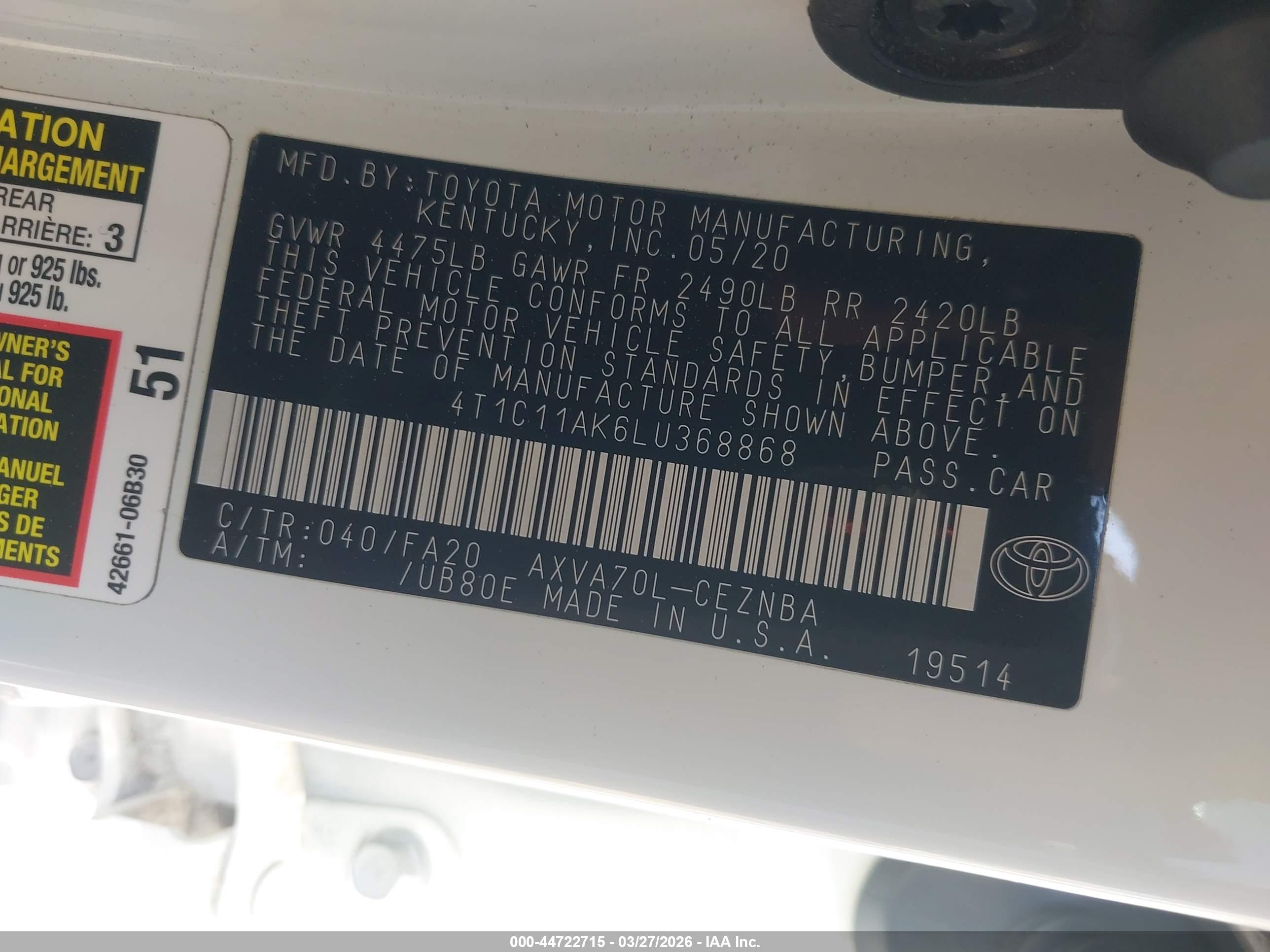 TOYOTA CAMRY image 9