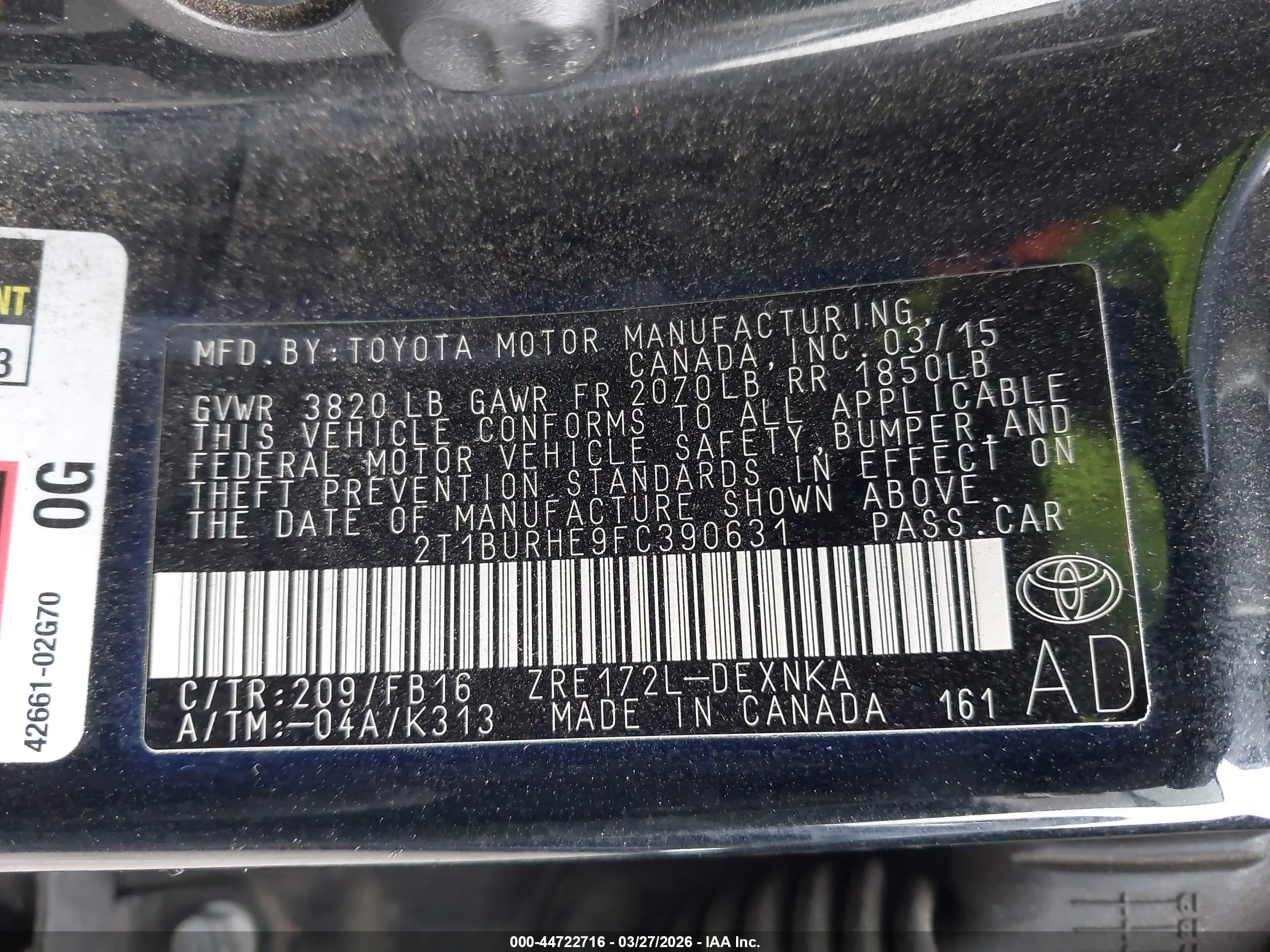 TOYOTA COROLLA image 9