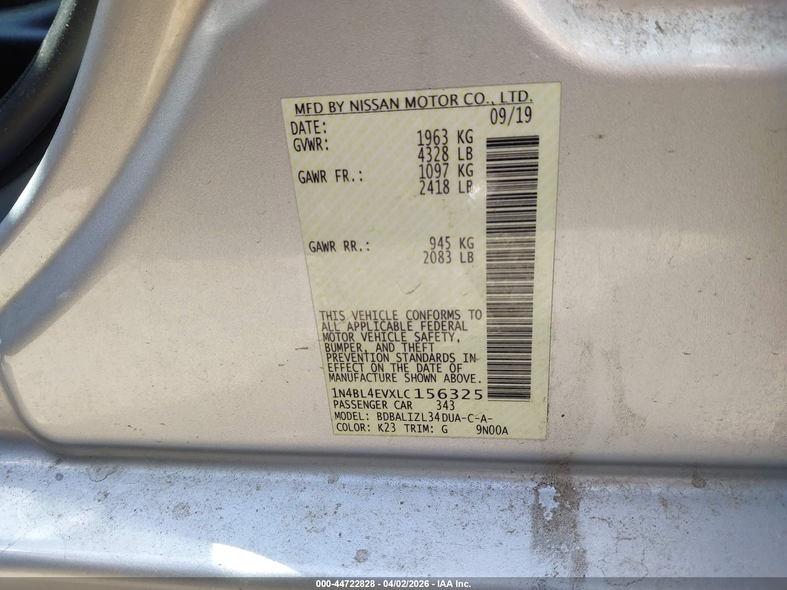 NISSAN ALTIMA image 9