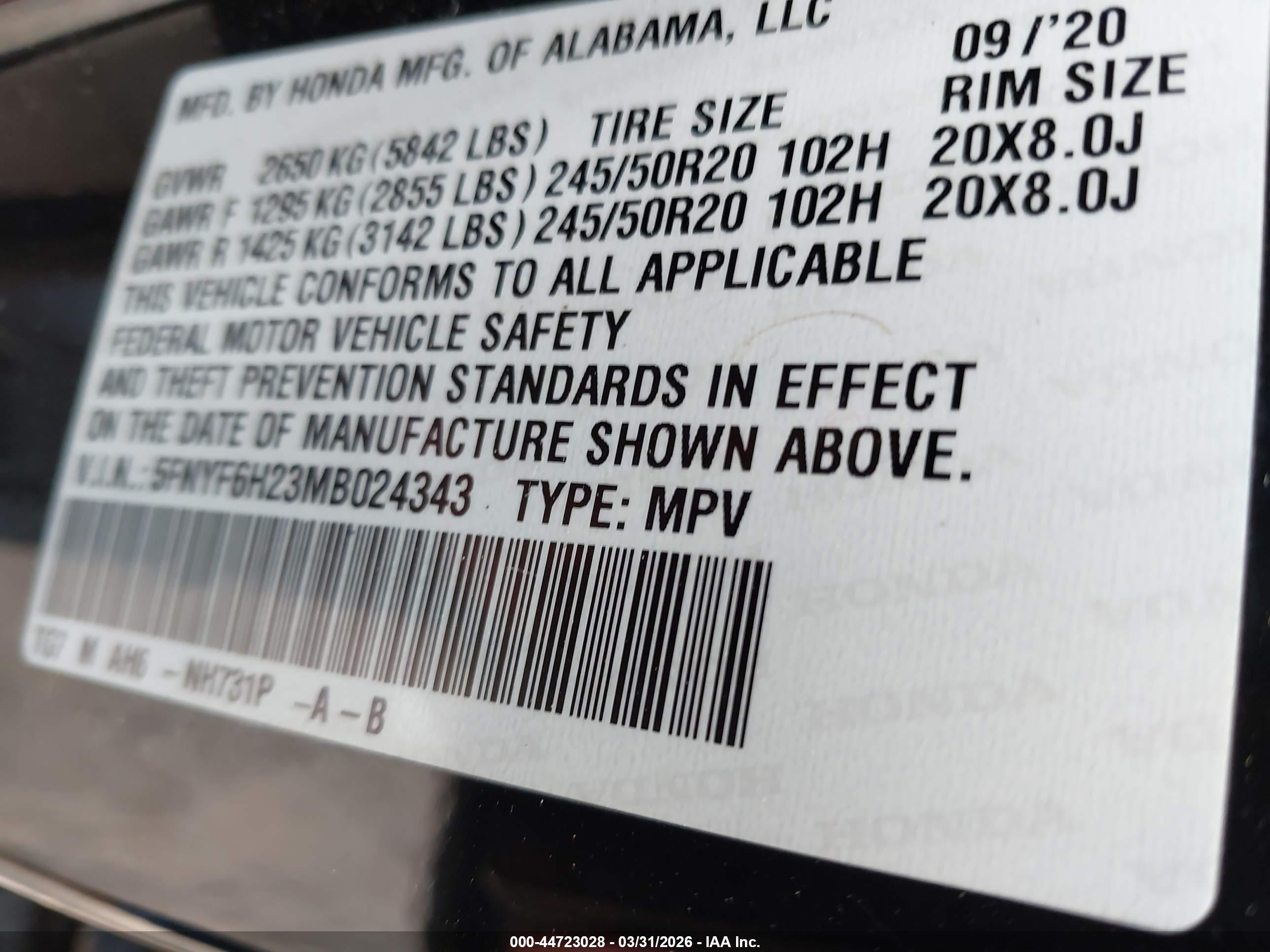 HONDA PILOT image 9
