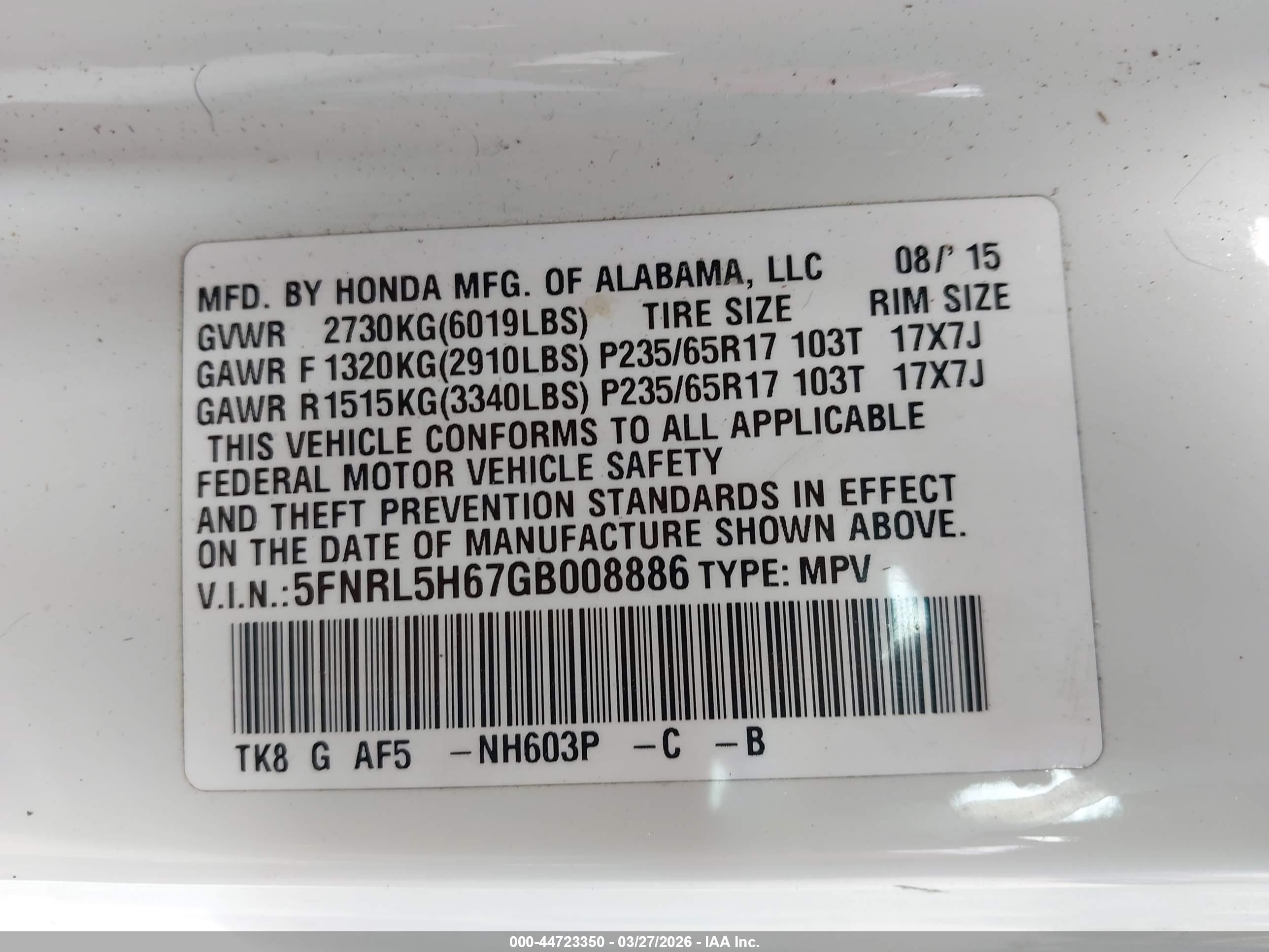 HONDA ODYSSEY image 9