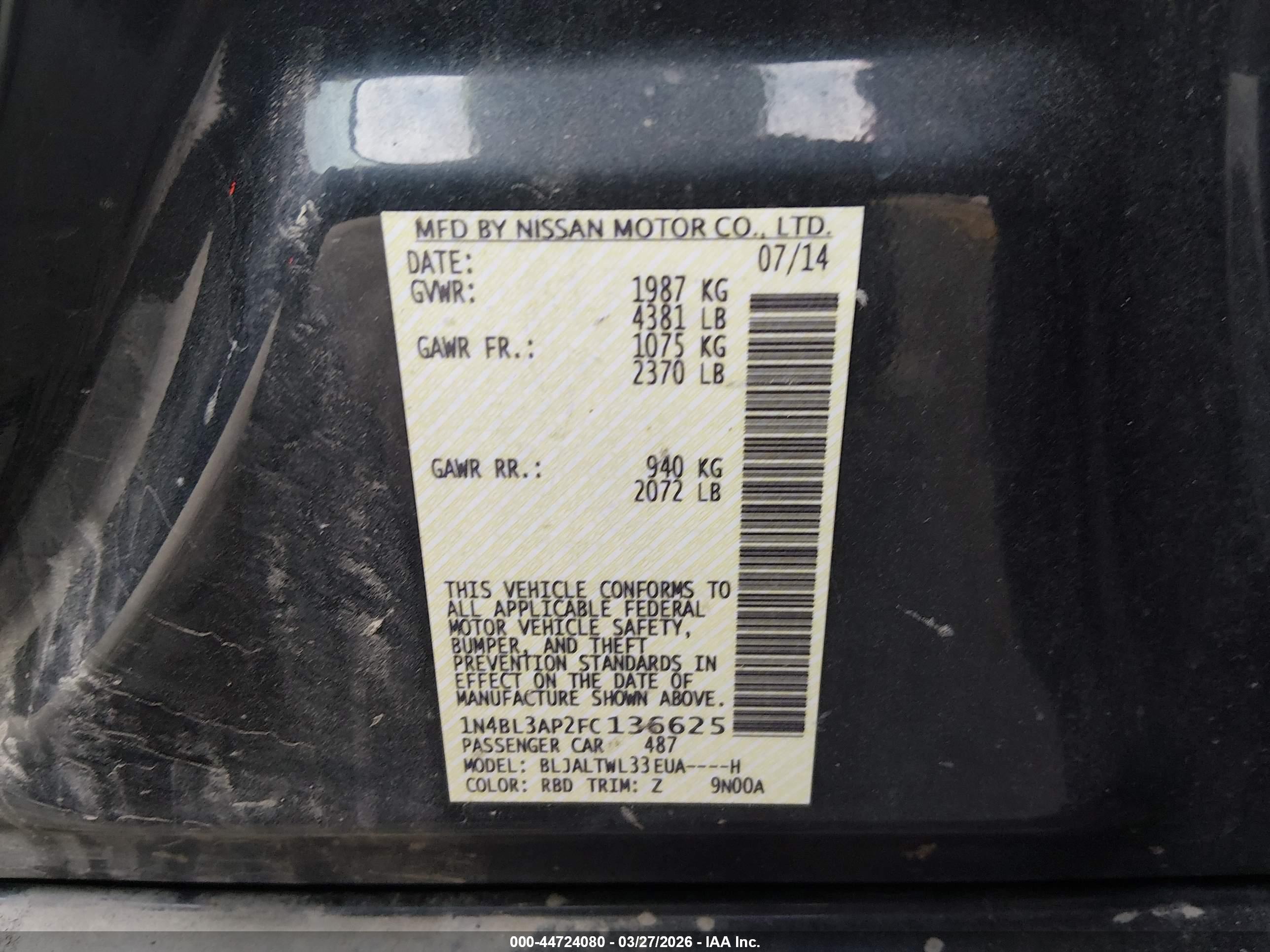 NISSAN ALTIMA image 9