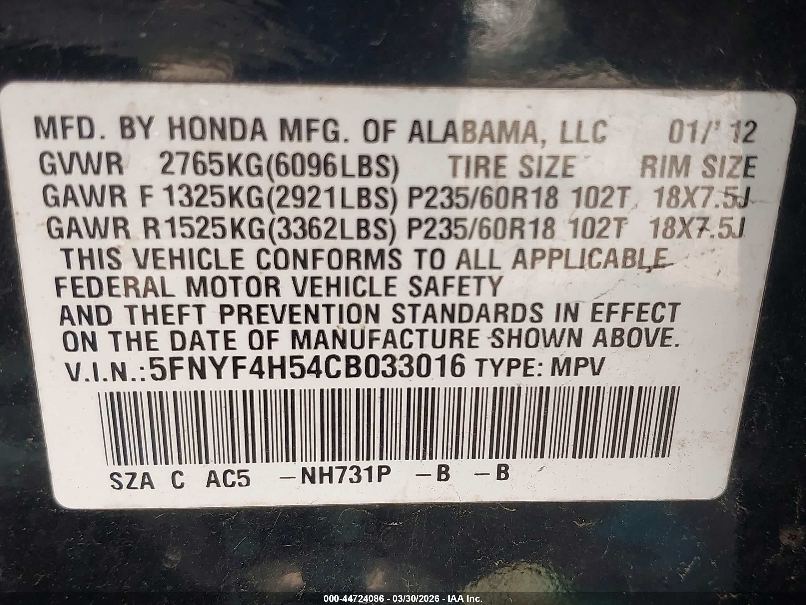 HONDA PILOT image 9