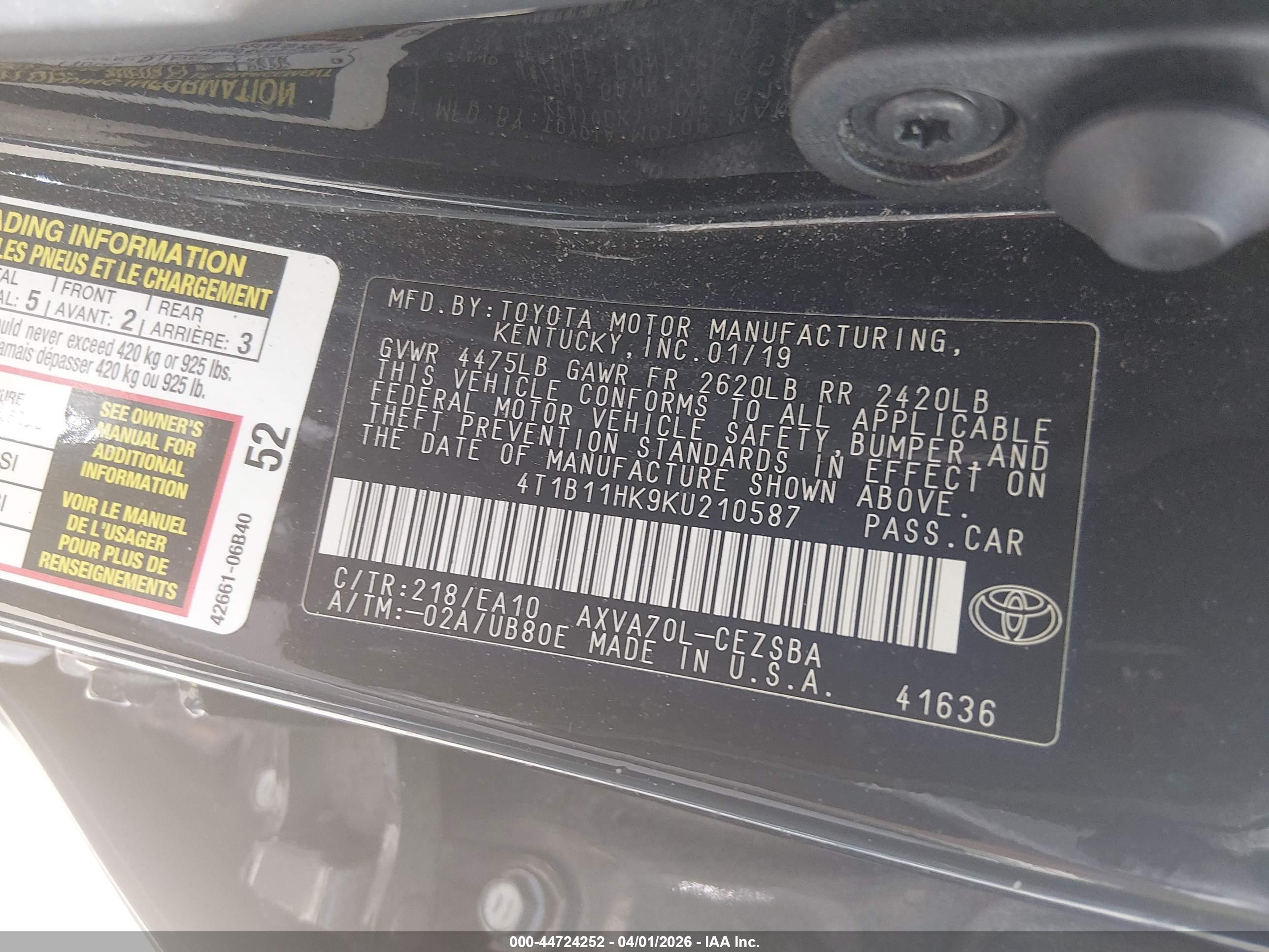 TOYOTA CAMRY image 9