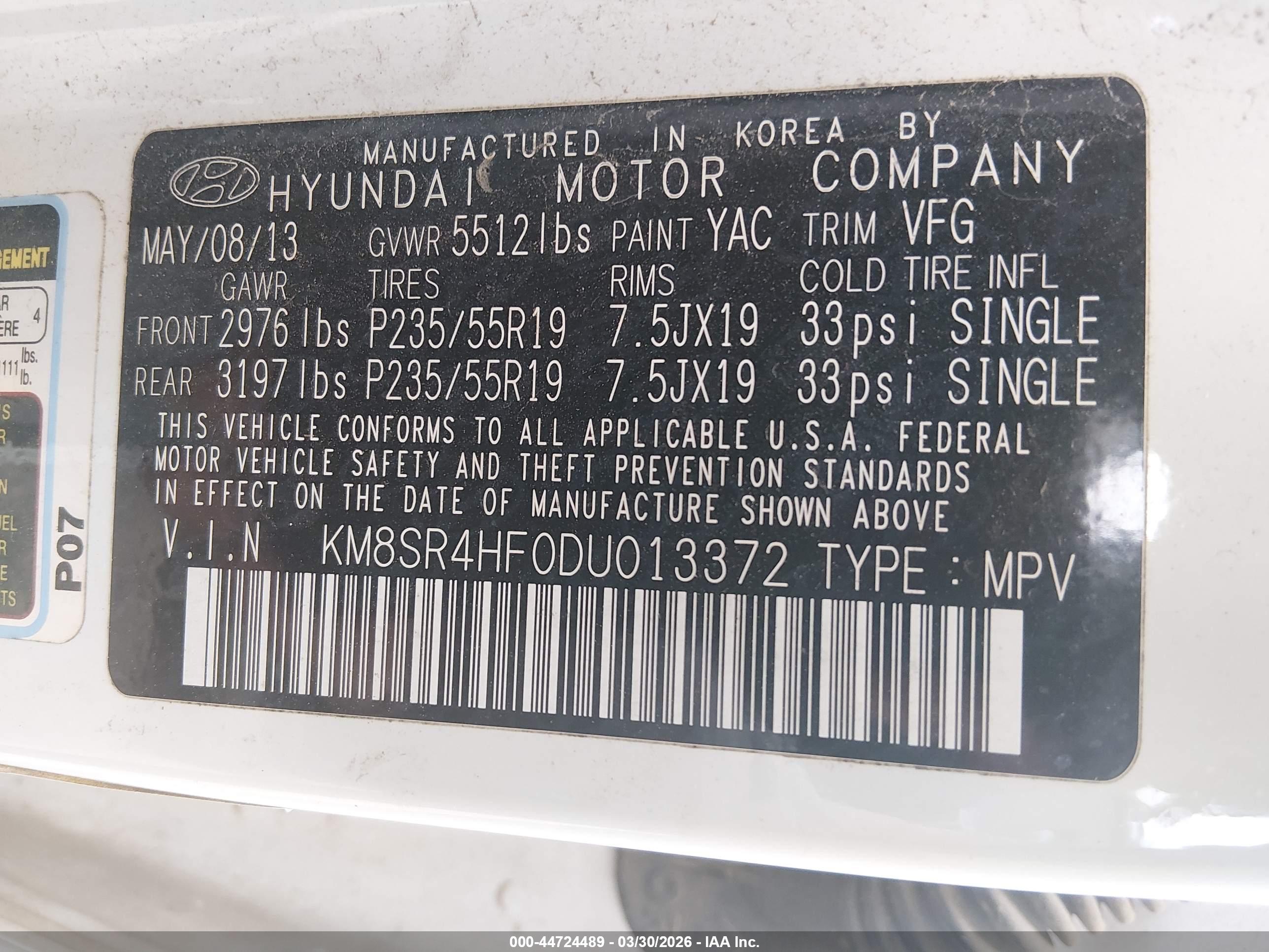 HYUNDAI SANTA image 9