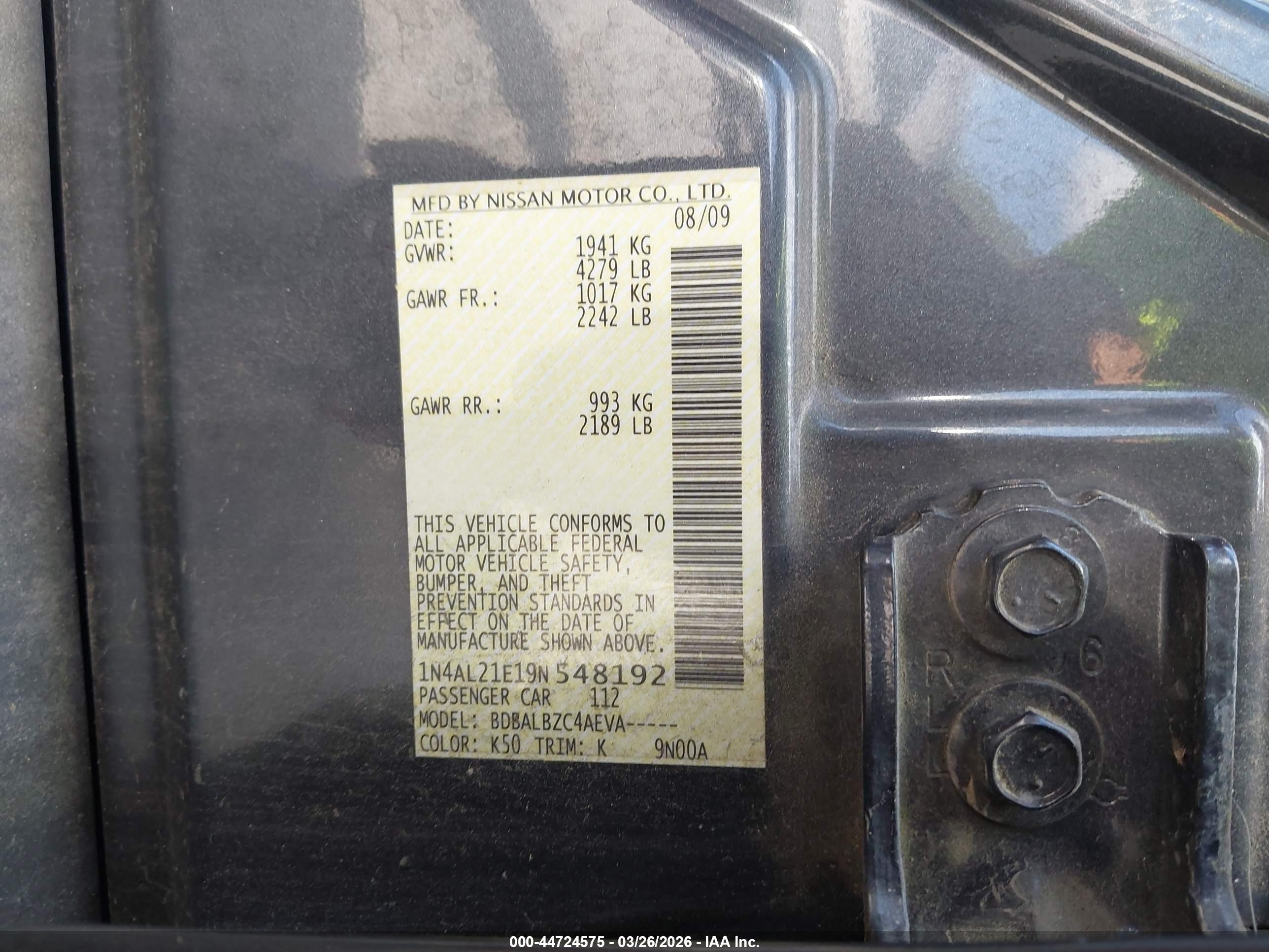 NISSAN ALTIMA image 9