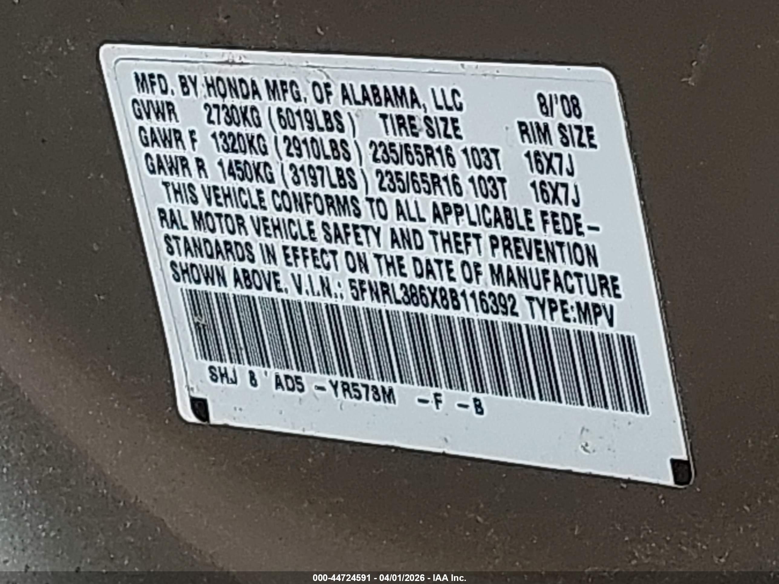 HONDA ODYSSEY image 9