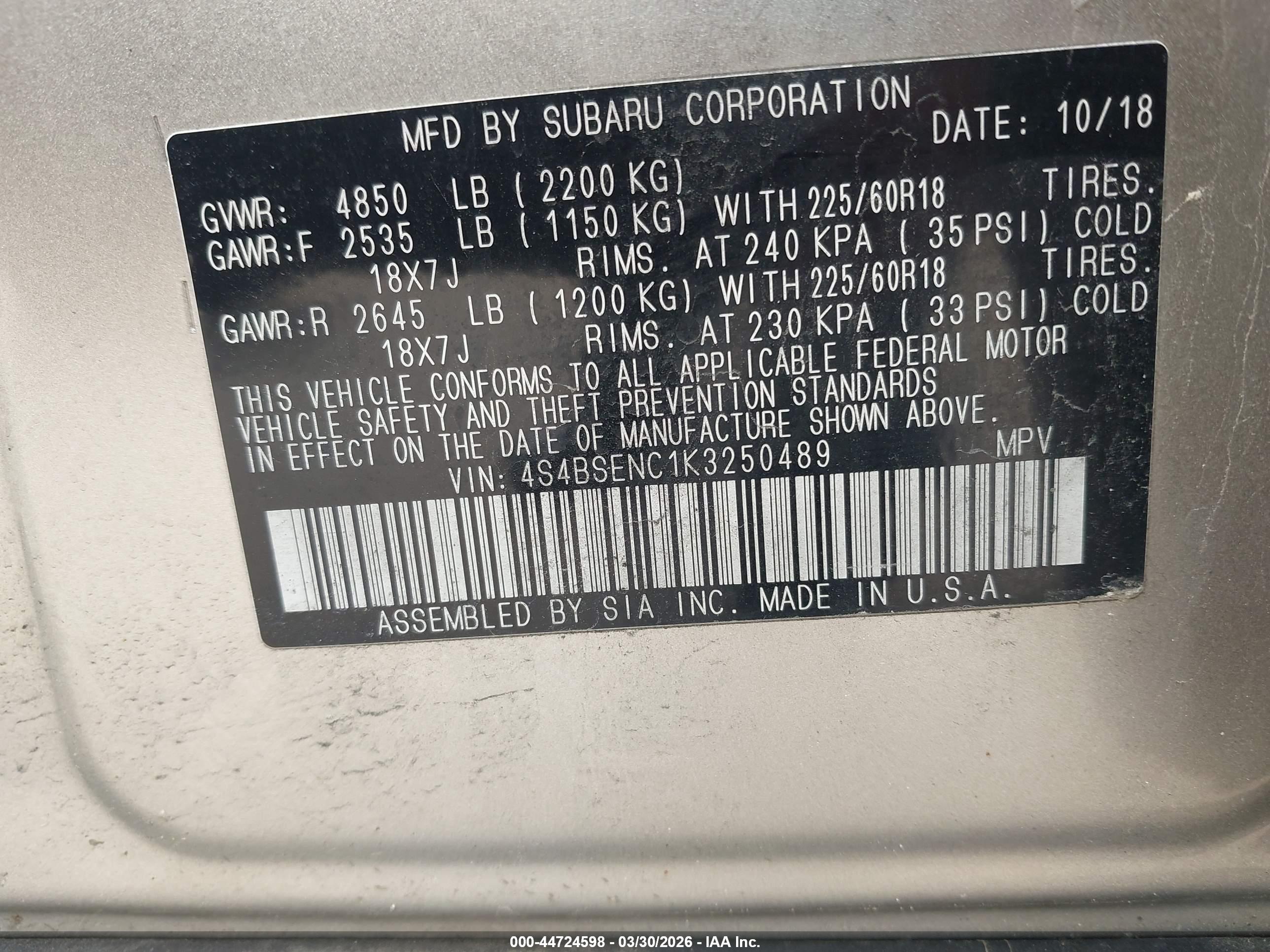 SUBARU OUTBACK image 9