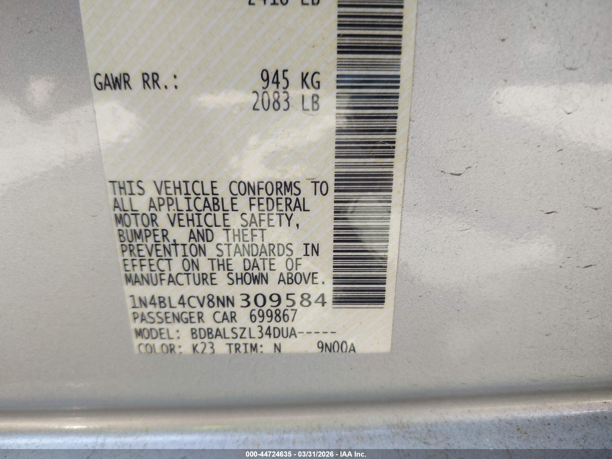 NISSAN ALTIMA image 9