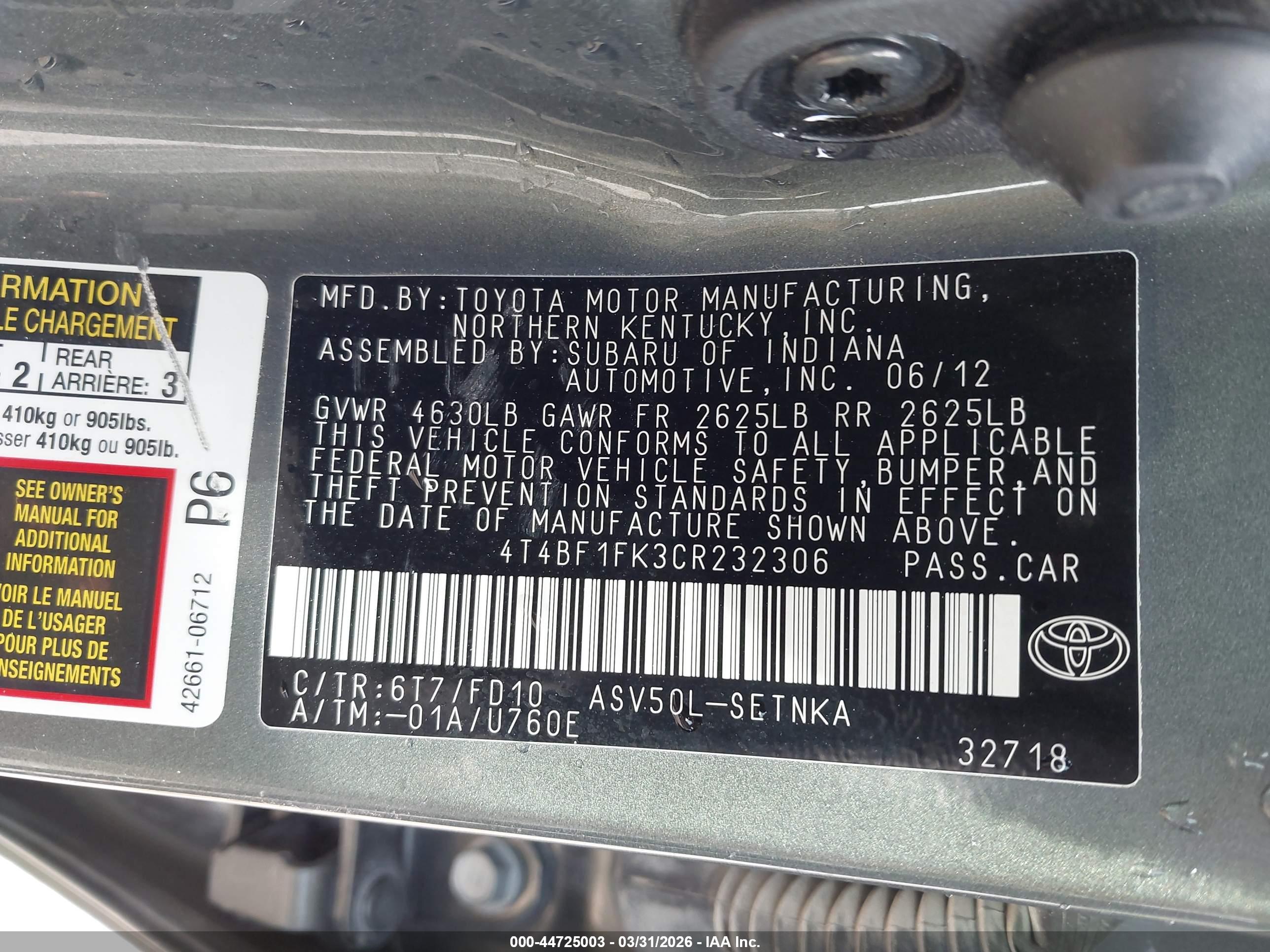 TOYOTA CAMRY image 9
