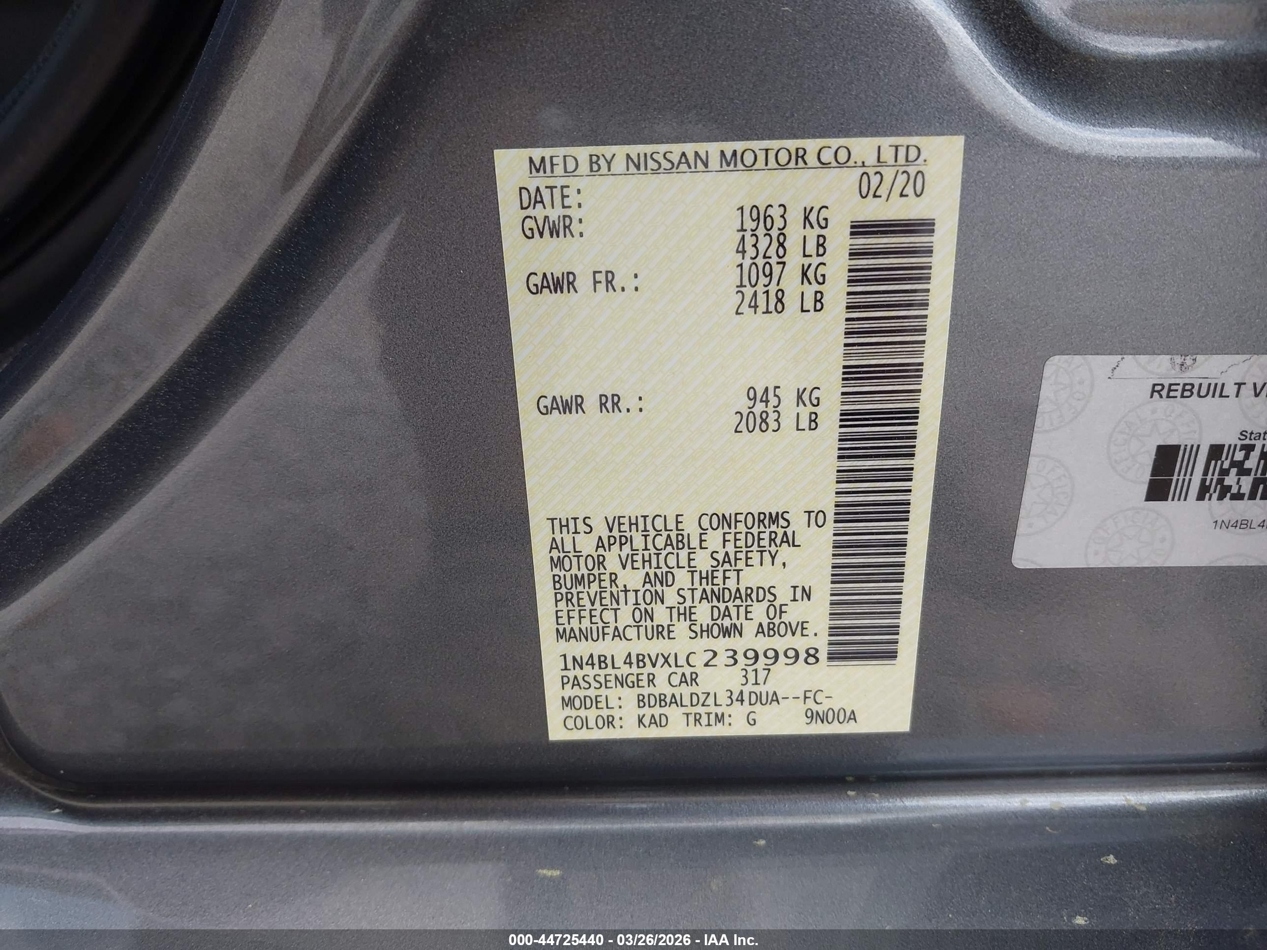 NISSAN ALTIMA image 9