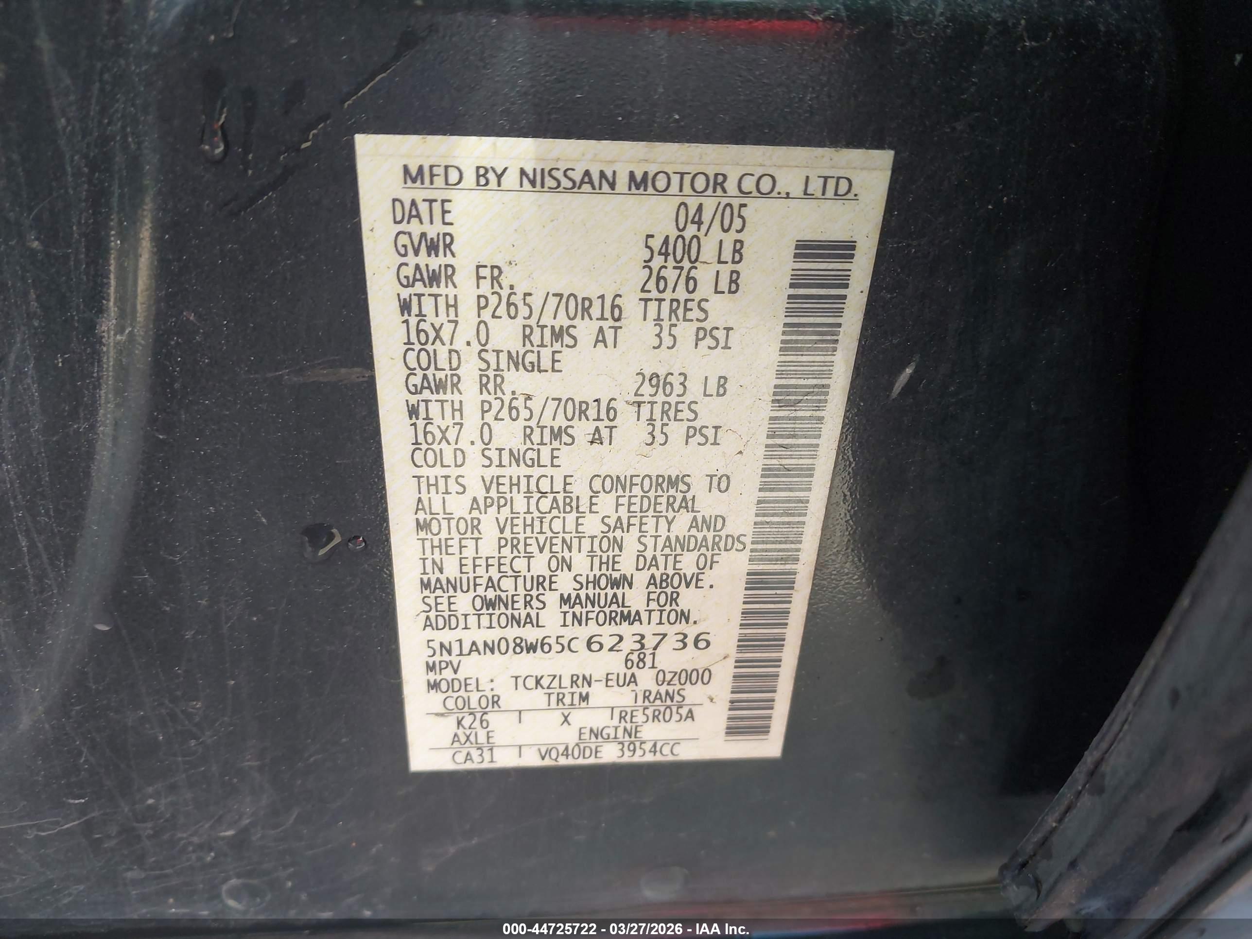 NISSAN XTERRA image 9
