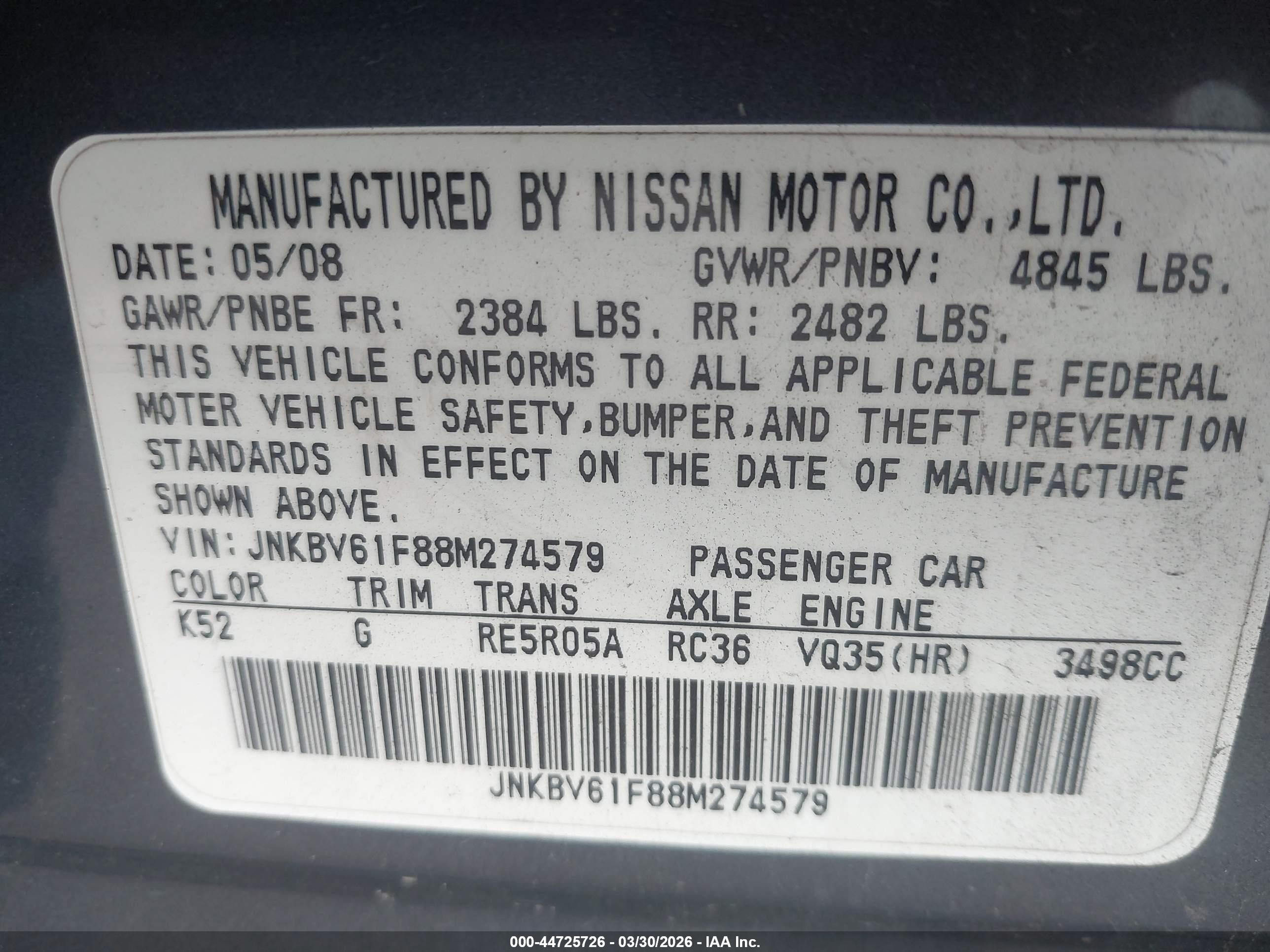 INFINITI G35X image 9