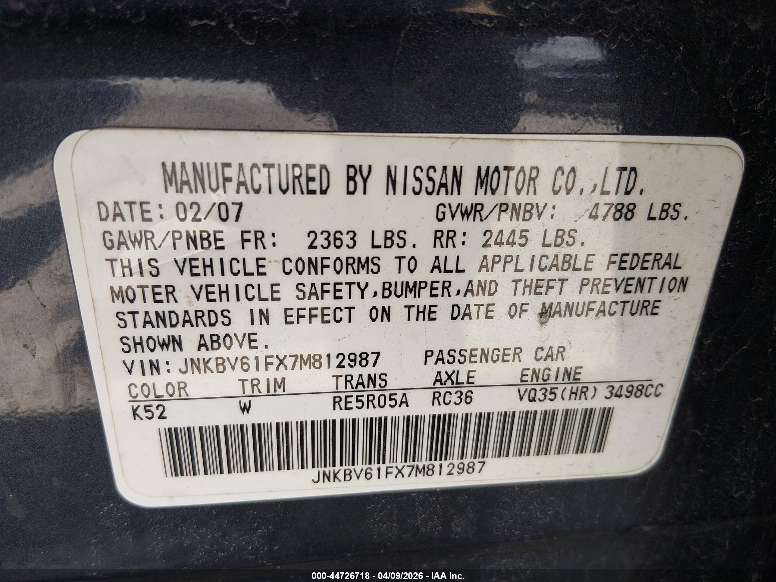 INFINITI G35X image 9