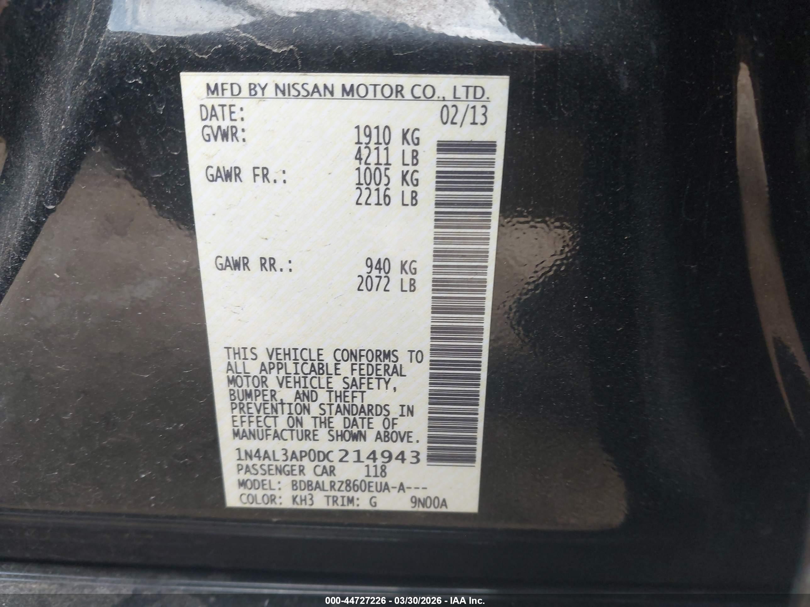 NISSAN ALTIMA image 9