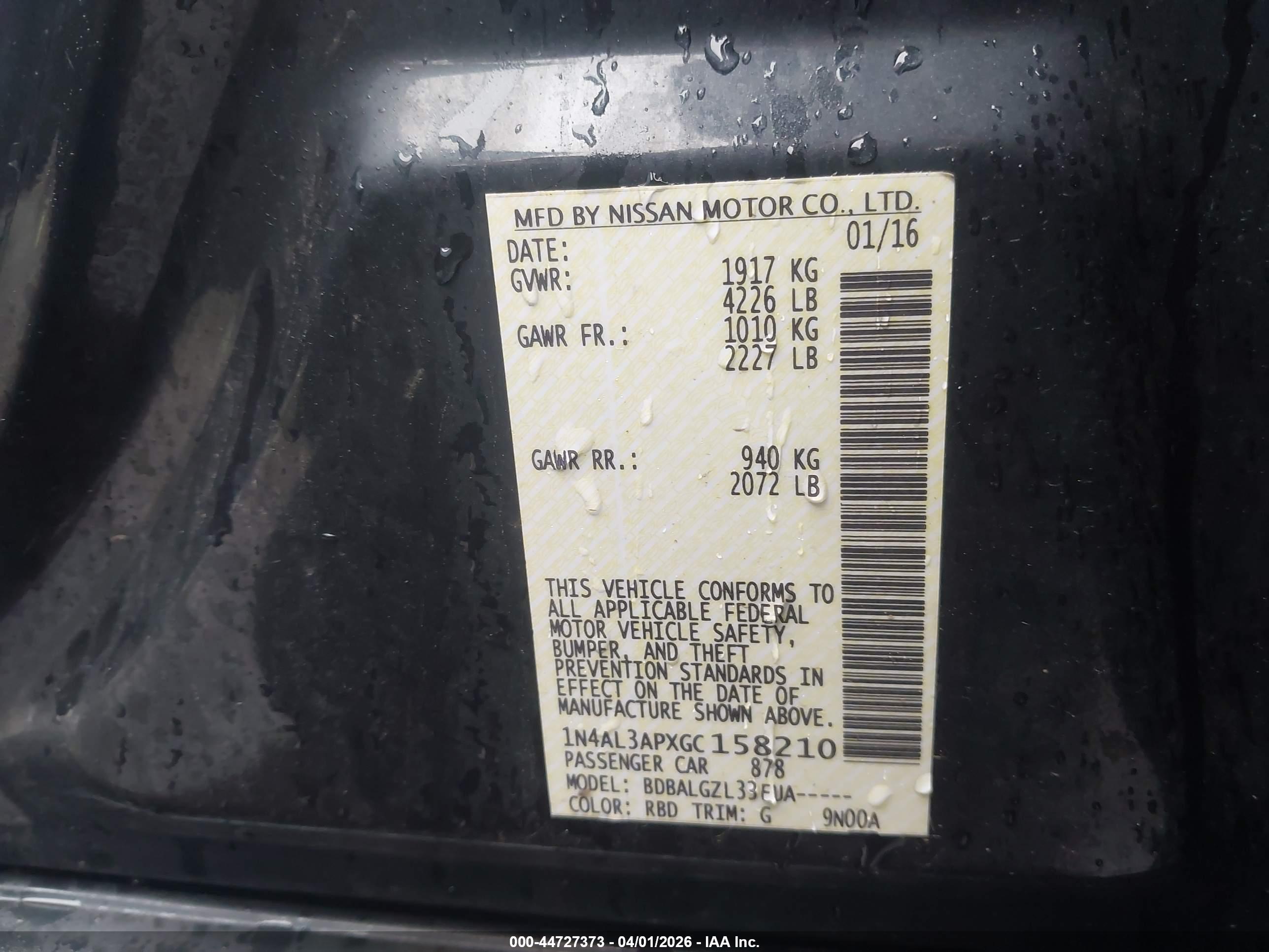 NISSAN ALTIMA image 9