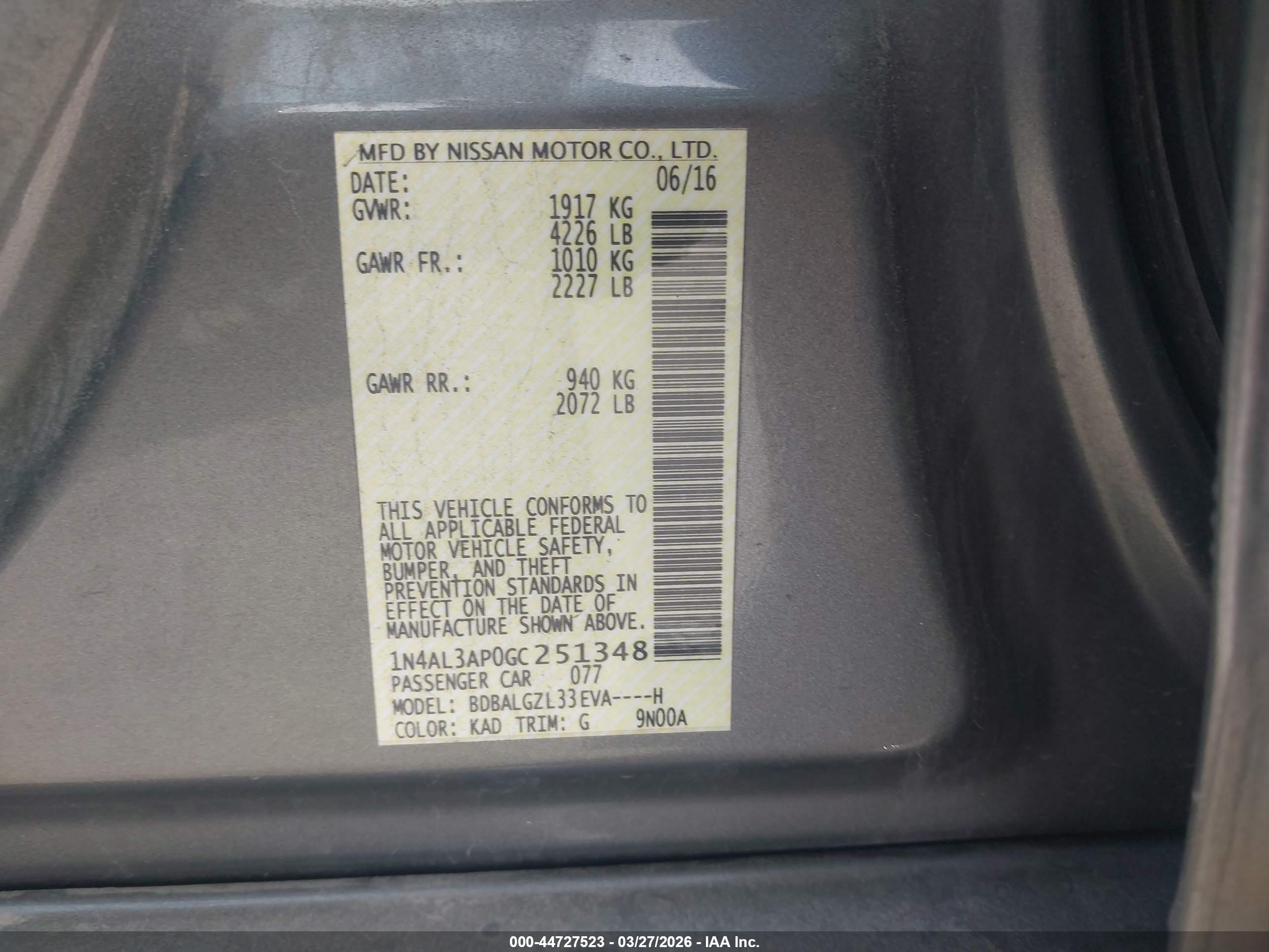 NISSAN ALTIMA image 9