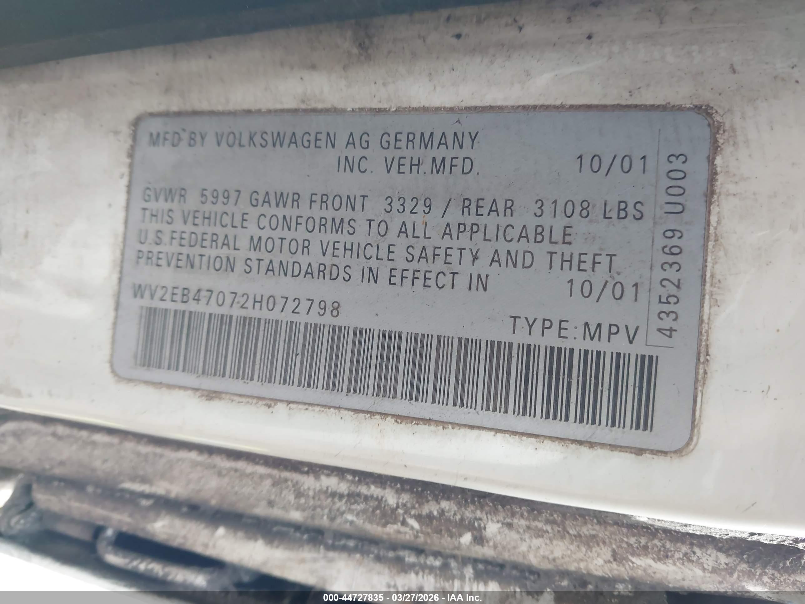 VOLKSWAGEN EUROVAN image 9
