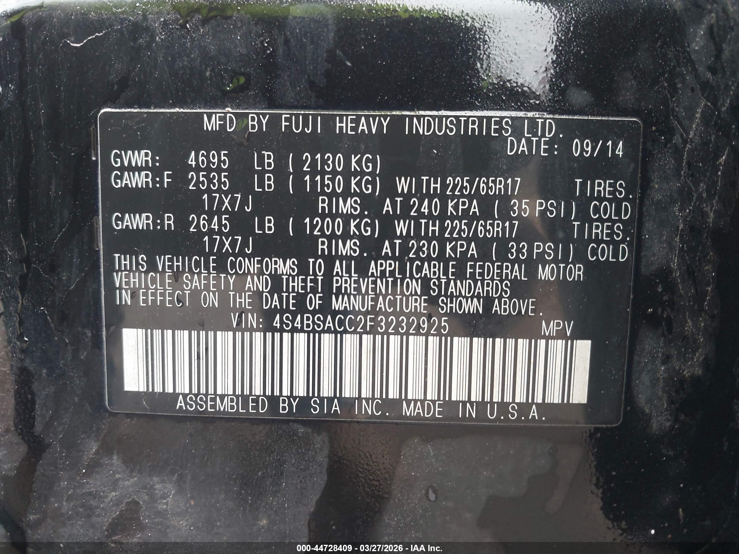 SUBARU OUTBACK image 9