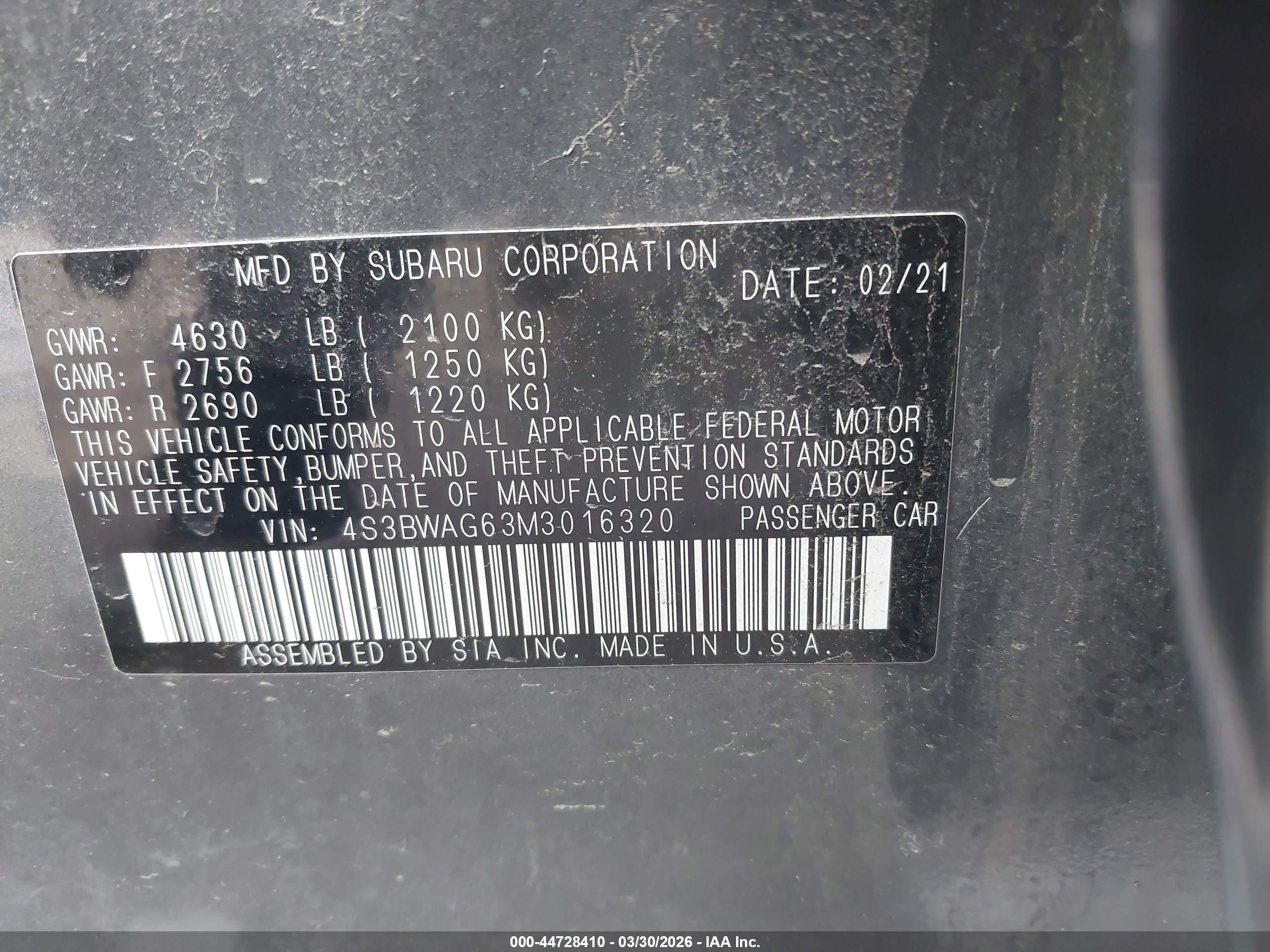 SUBARU LEGACY image 9