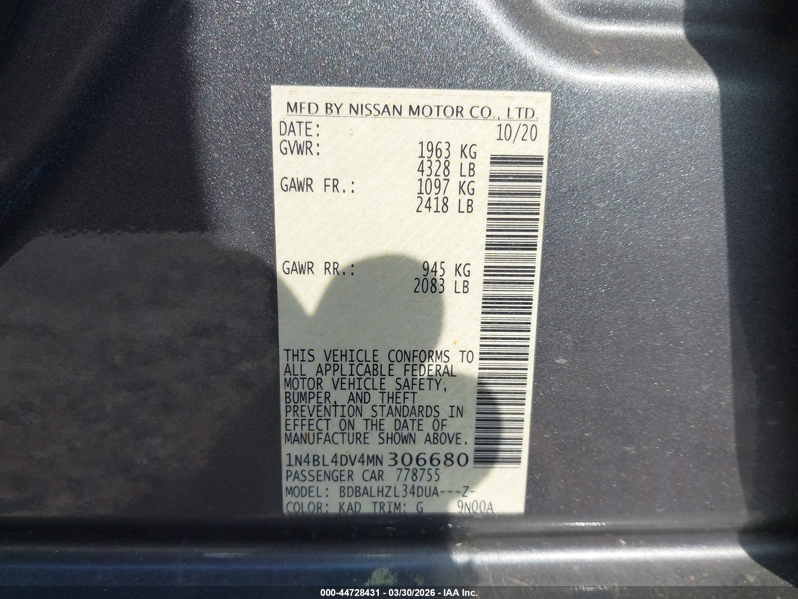 NISSAN ALTIMA image 9