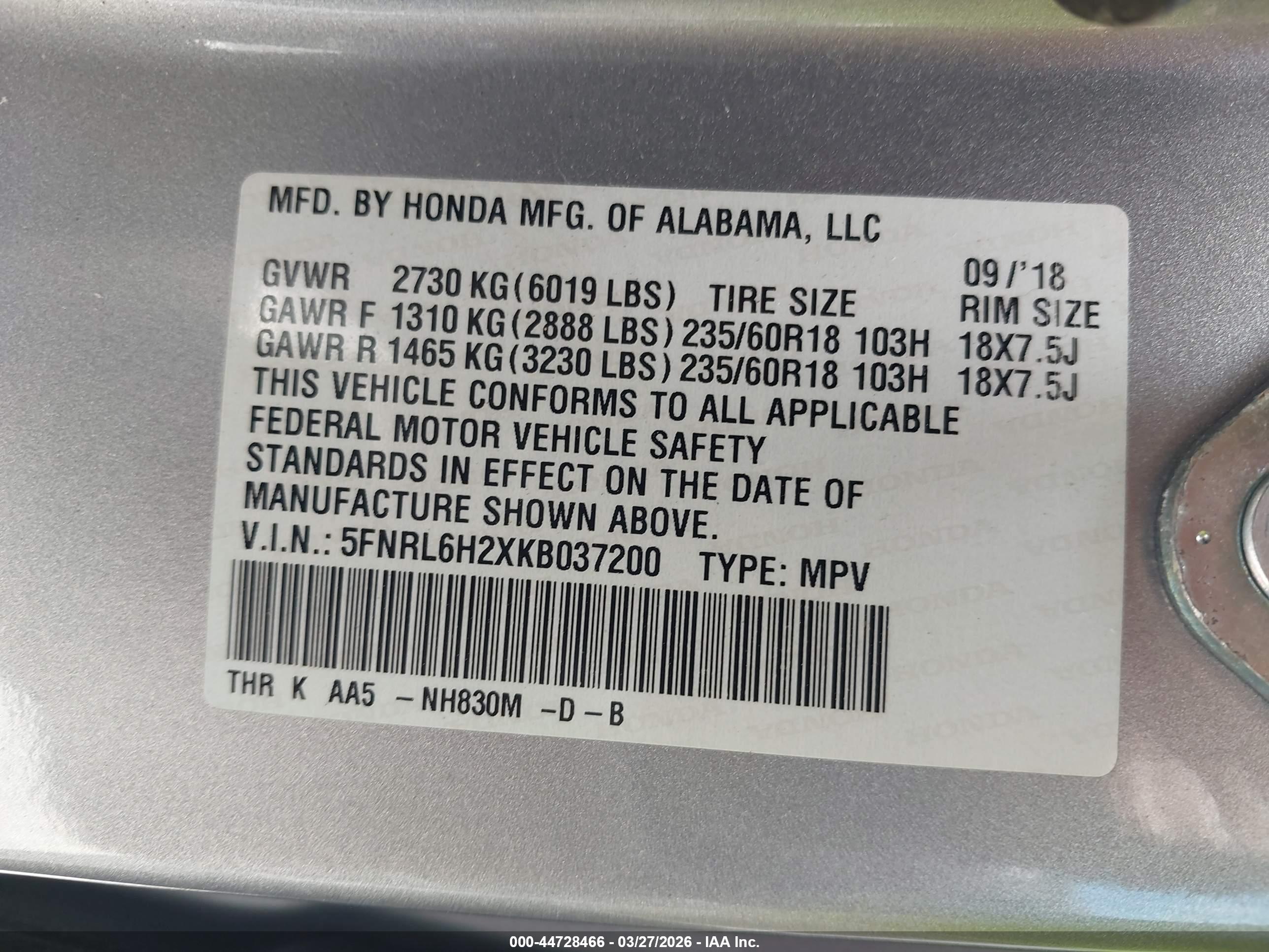 HONDA ODYSSEY image 9