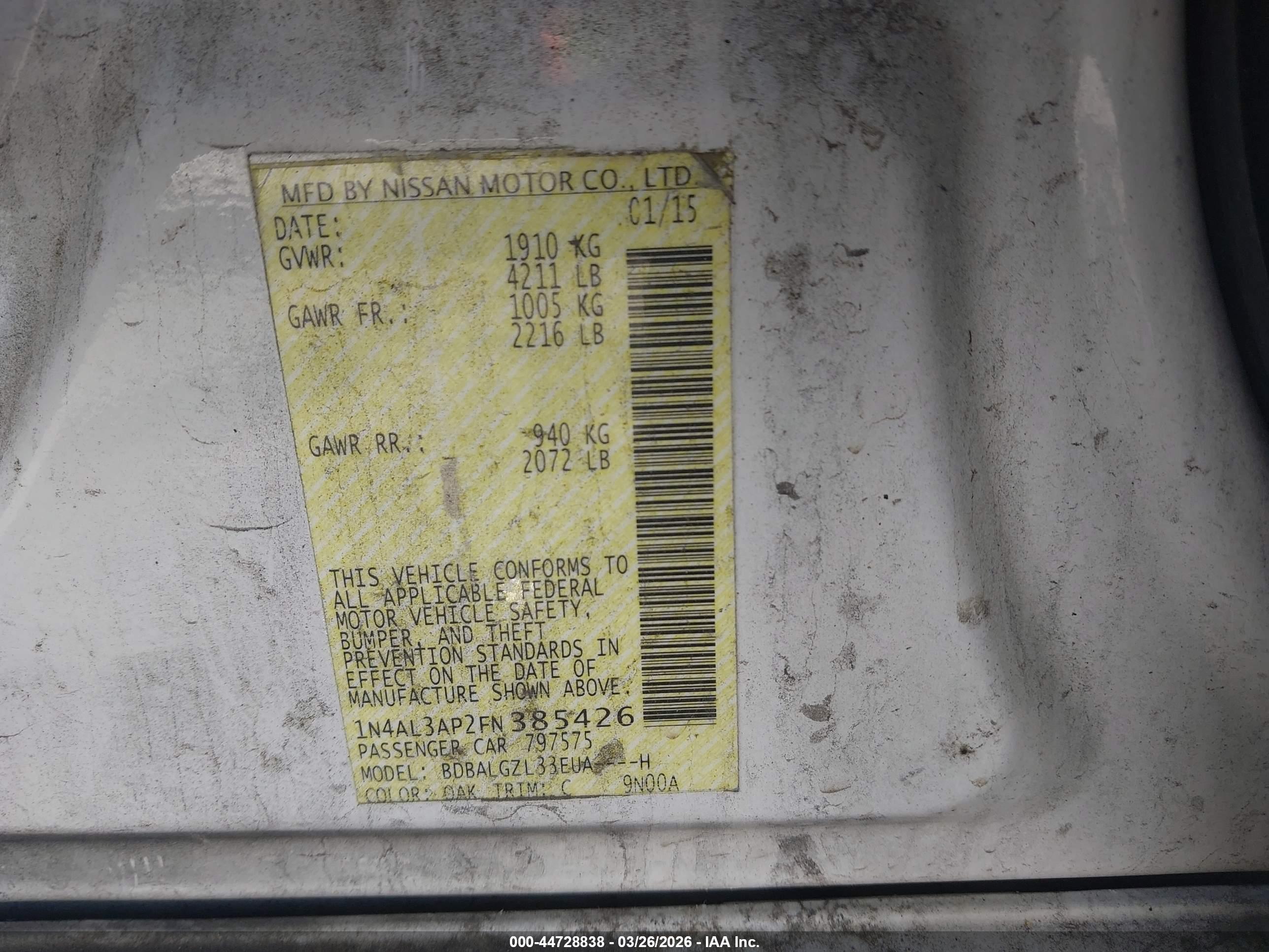 NISSAN ALTIMA image 9