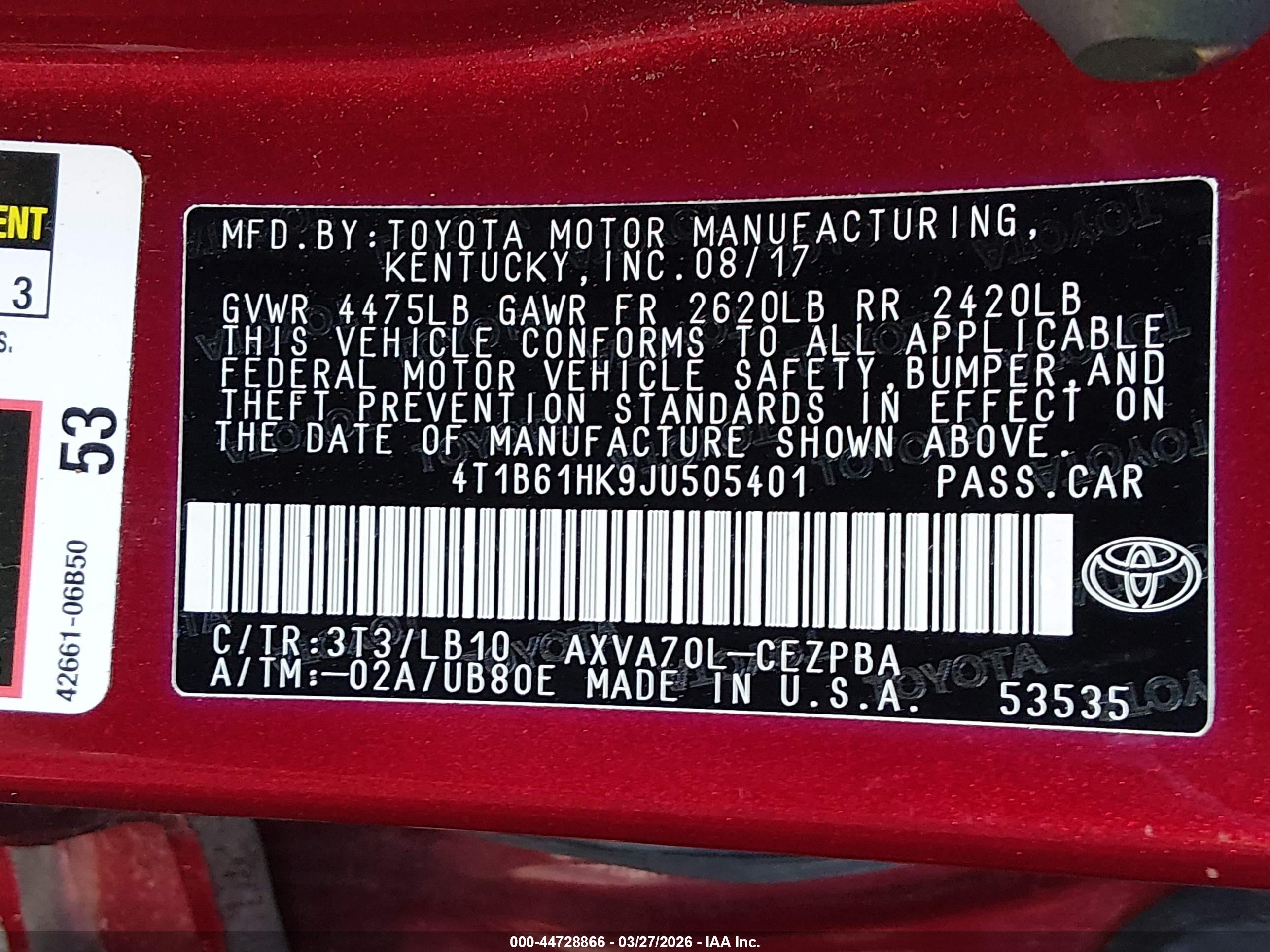 TOYOTA CAMRY image 9