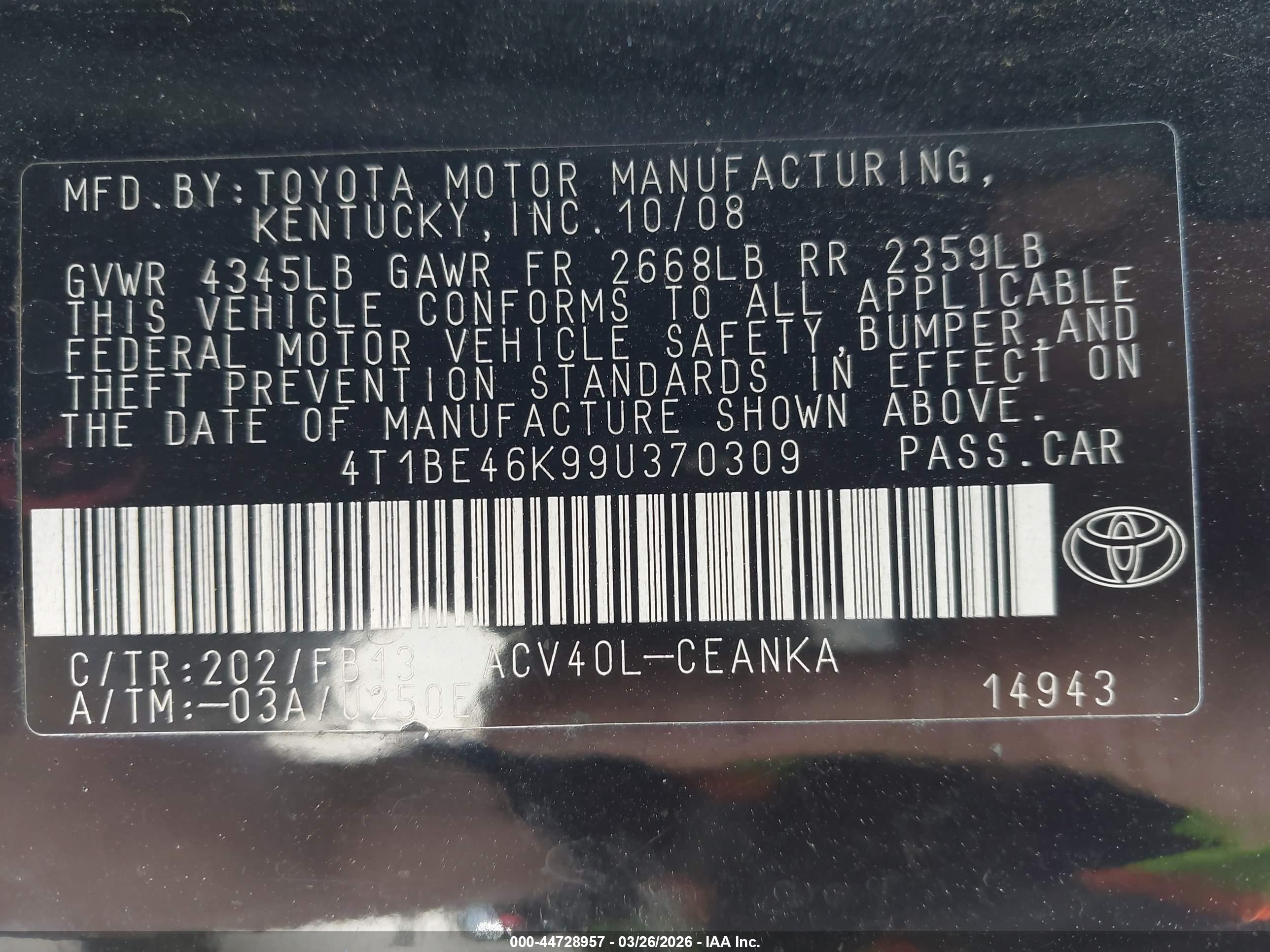 TOYOTA CAMRY image 9